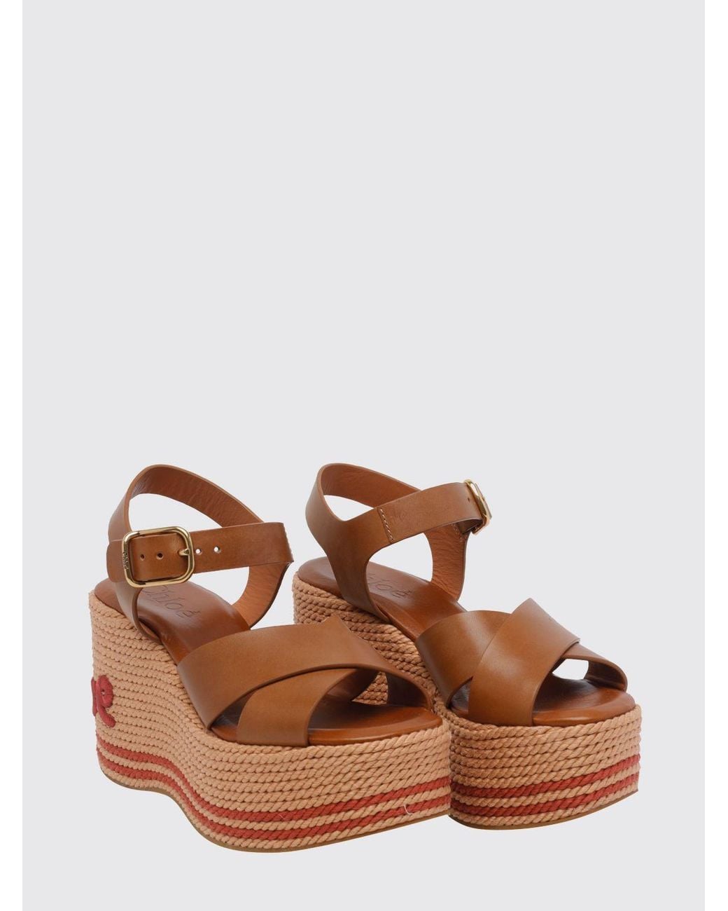 Chloé Brown ChloÉ High Wedge Sandals