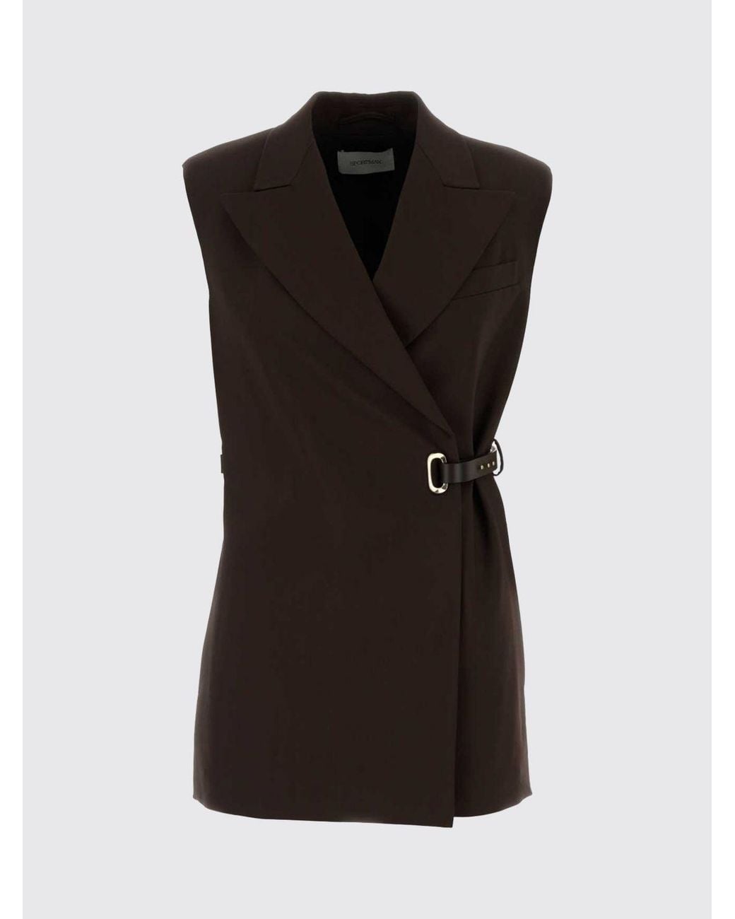 Sportmax Black Tailored Viscose Waistcoat With Side Closure And Adjustable Ties