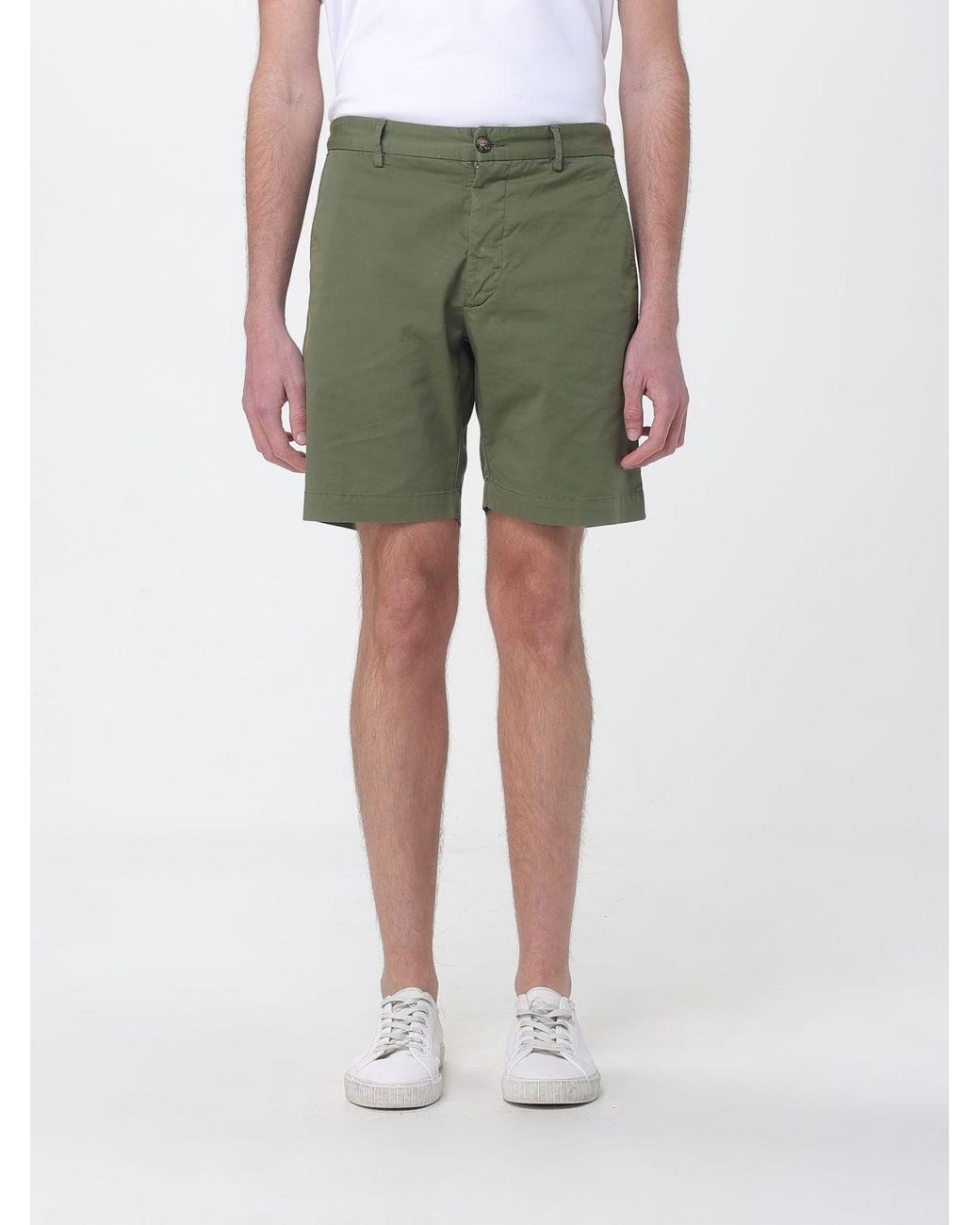 Brooksfield Green Gabardine Bermuda Shorts for men
