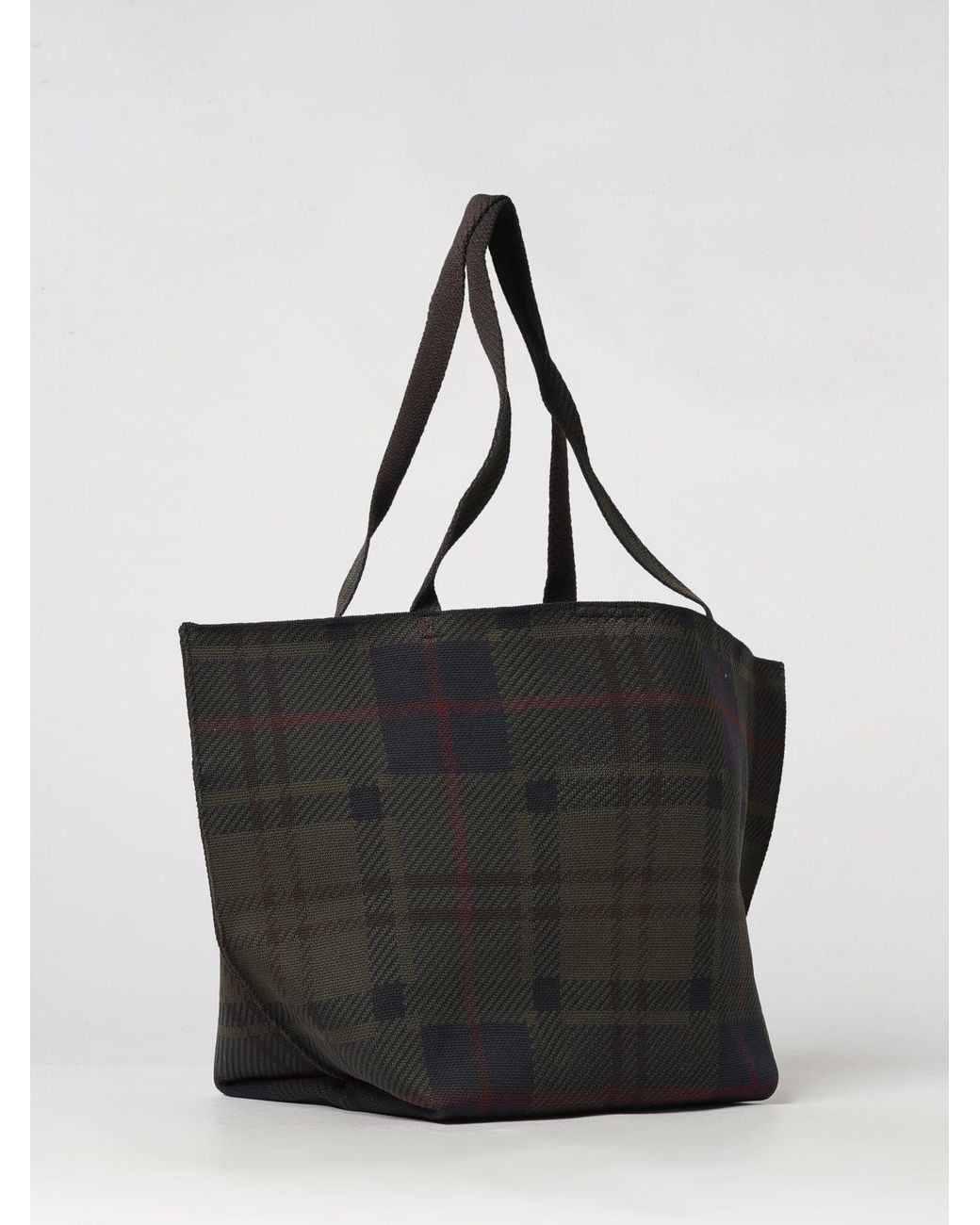Barbour Black Layla Large Tartan Polyester Tote With Removable Pouch