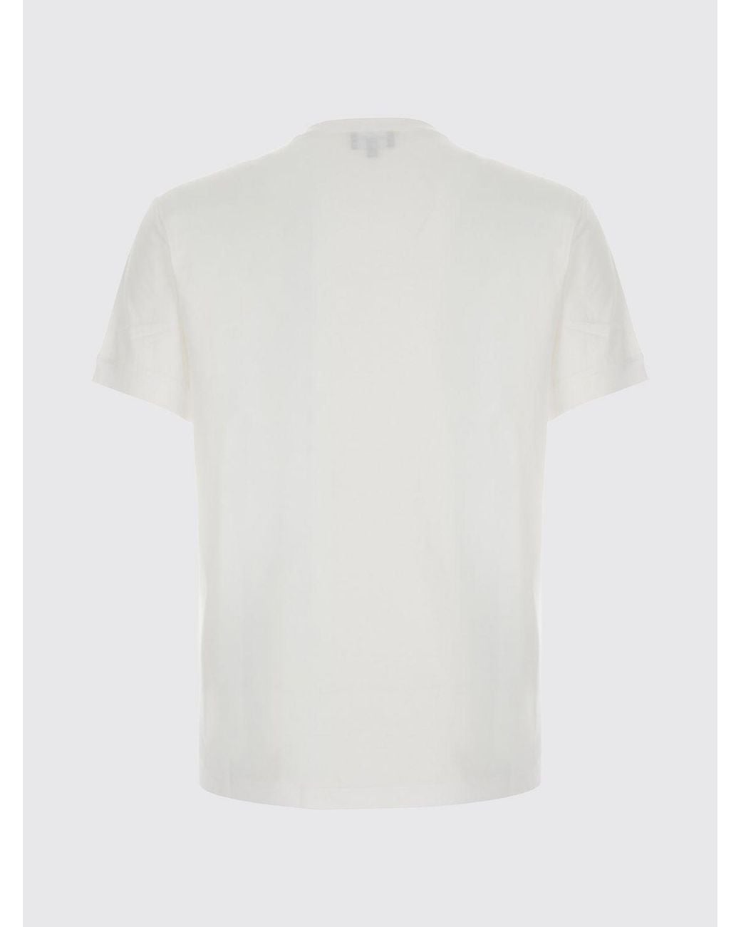 Giorgio Armani White Short-Sleeved Cotton T-Shirt With Contrasting Logo for men