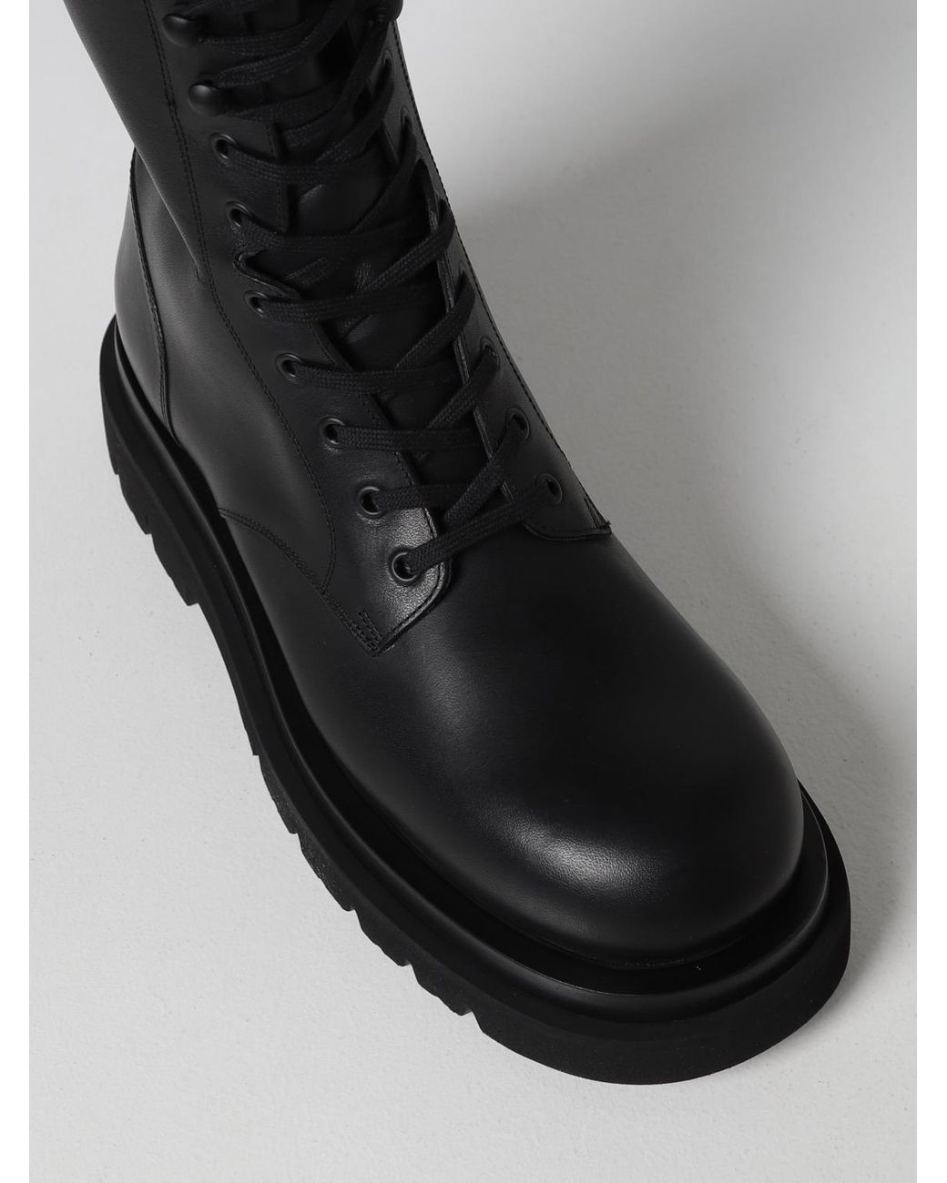 Bottega Veneta Black Lug Lace-Up Boot for men