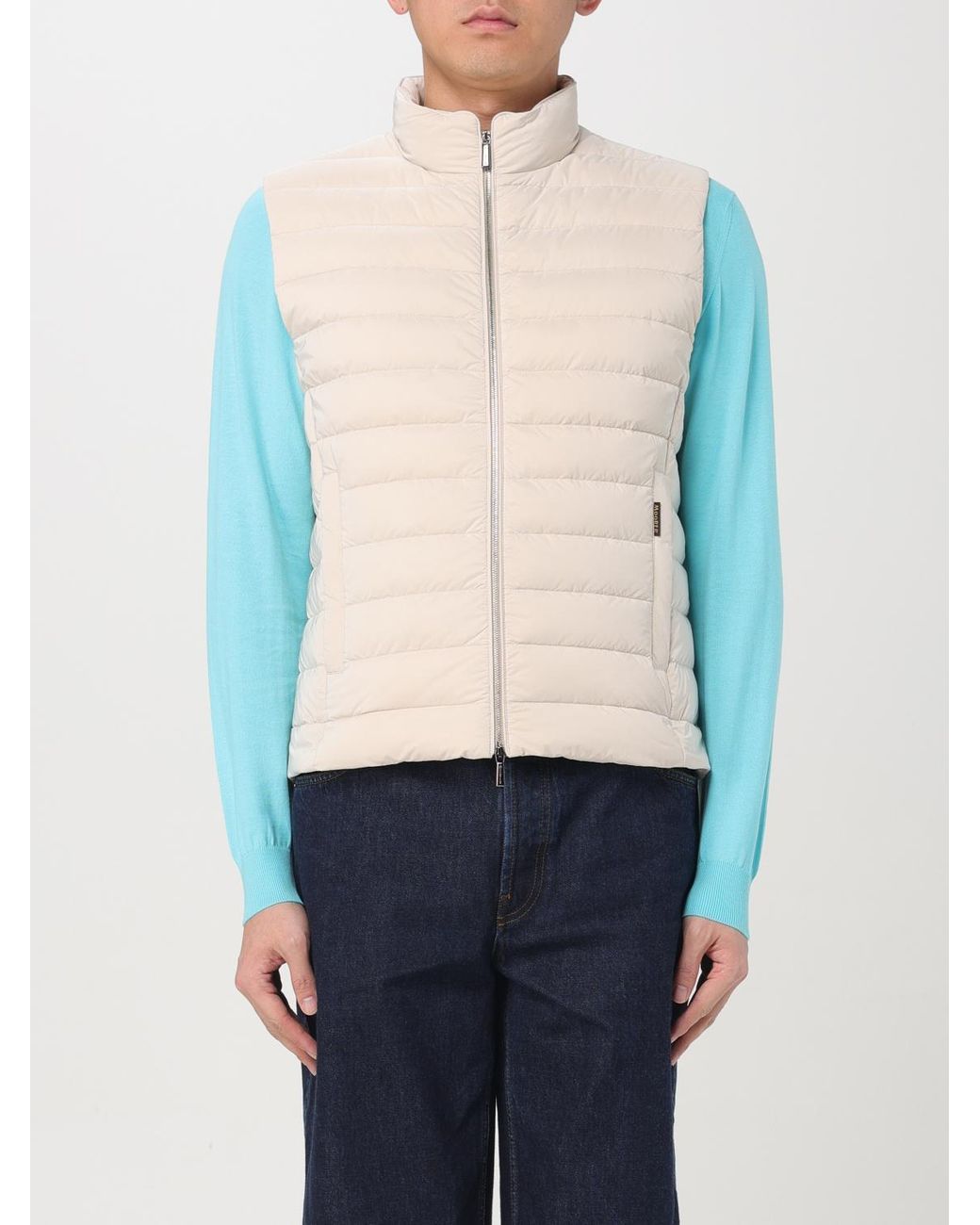 Moorer Blue Calaf-Os Goose Down Padded Vest for men