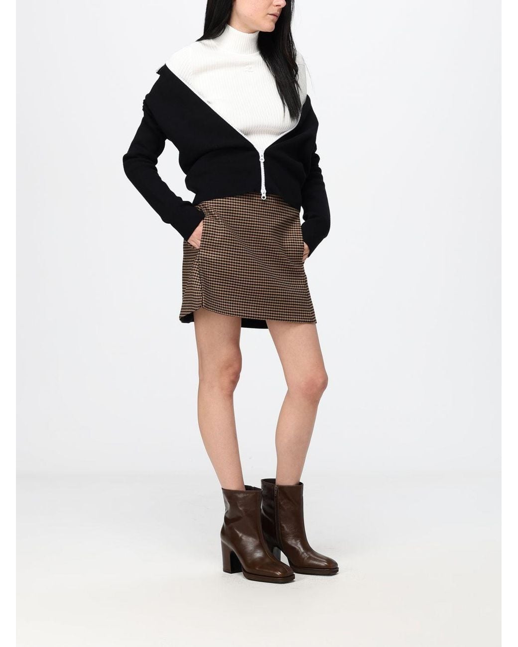 Courreges Black CourrÈ Ges Slim-Fit Wool Turtleneck Jumper With Zip And Contrasting Logo