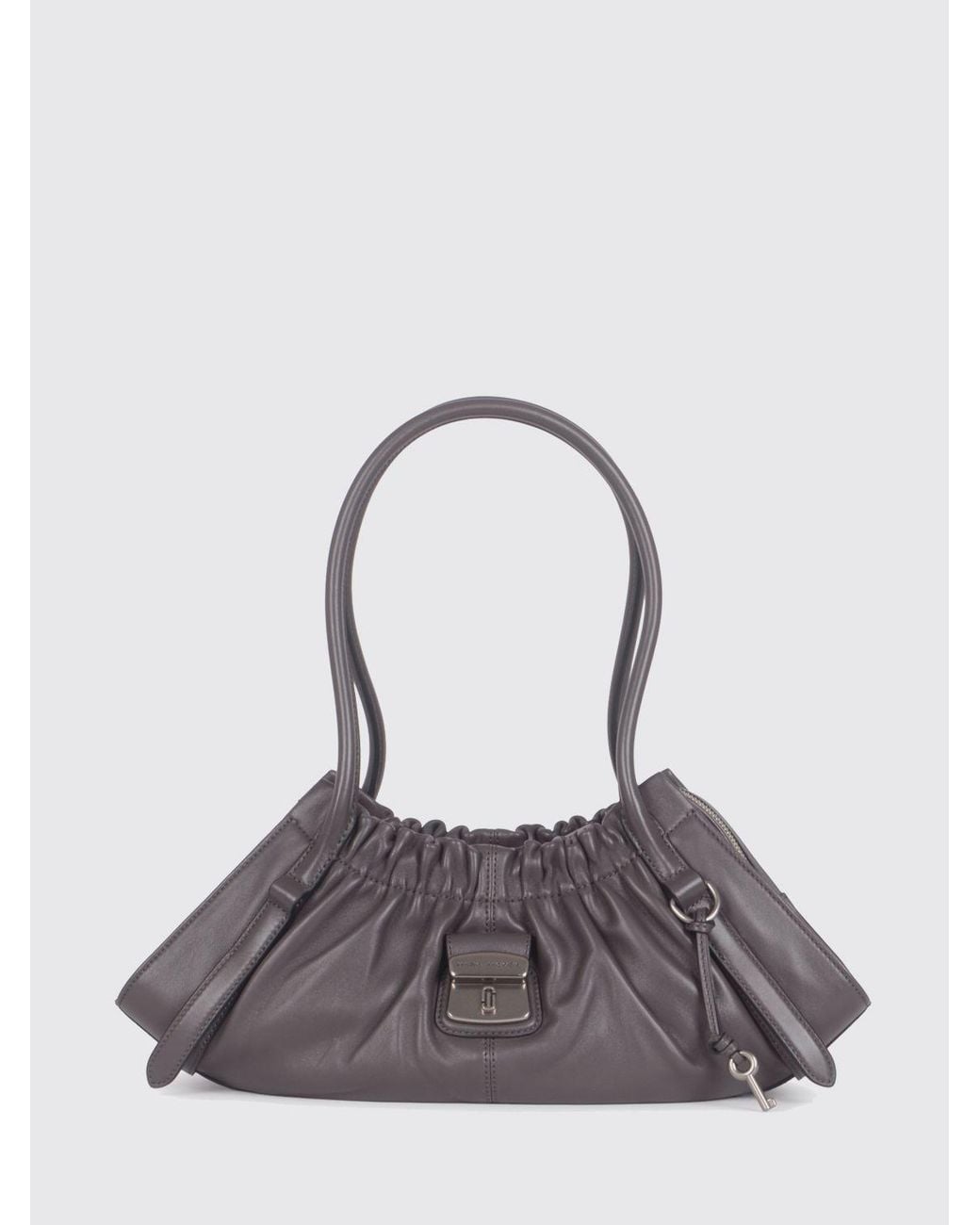Marc Jacobs Gray The Cristina Leather Shoulder Bag With Double Handle And Padlock