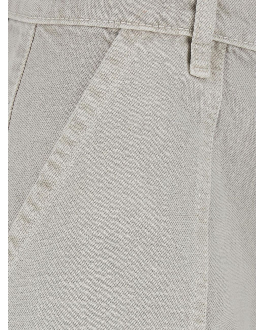 FRAME Gray The Bow Mid-Rise Wide Leg Jeans
