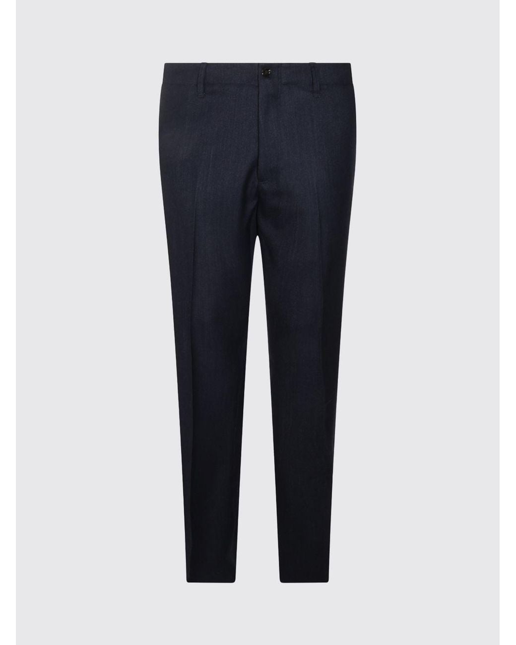 Lardini Blue Slim Fit Pure Wool Tailored Trousers With Slash Pockets for men