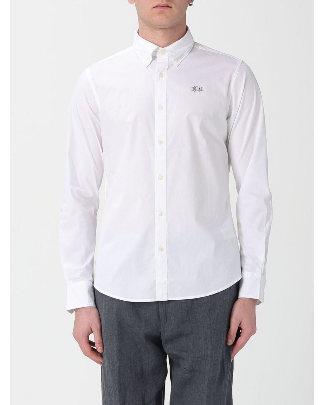 La Martina White Classic Cotton Shirt for men