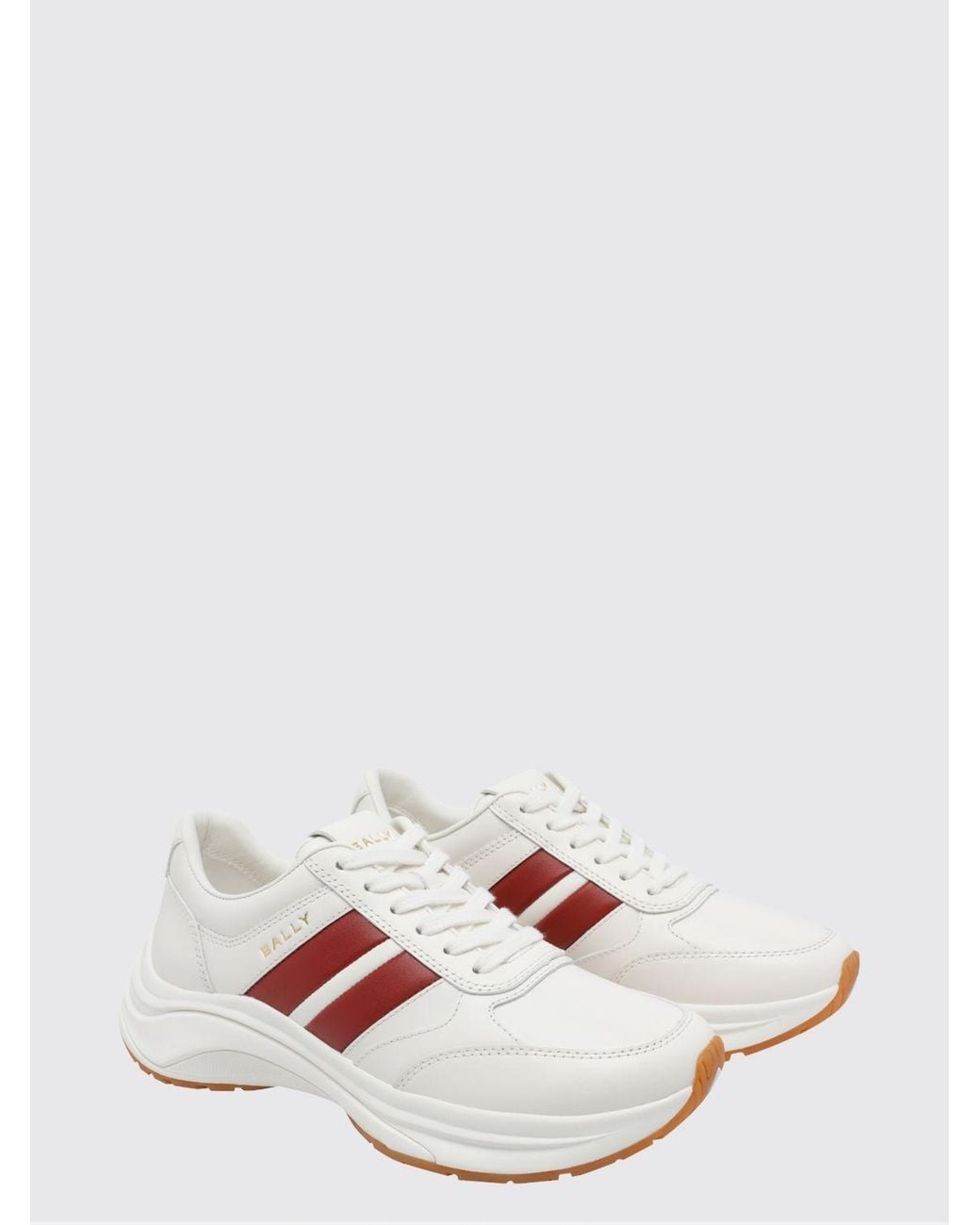Bally White Low-Top Calf Leather Sneakers With Striped Detail And Chunky Sole for men