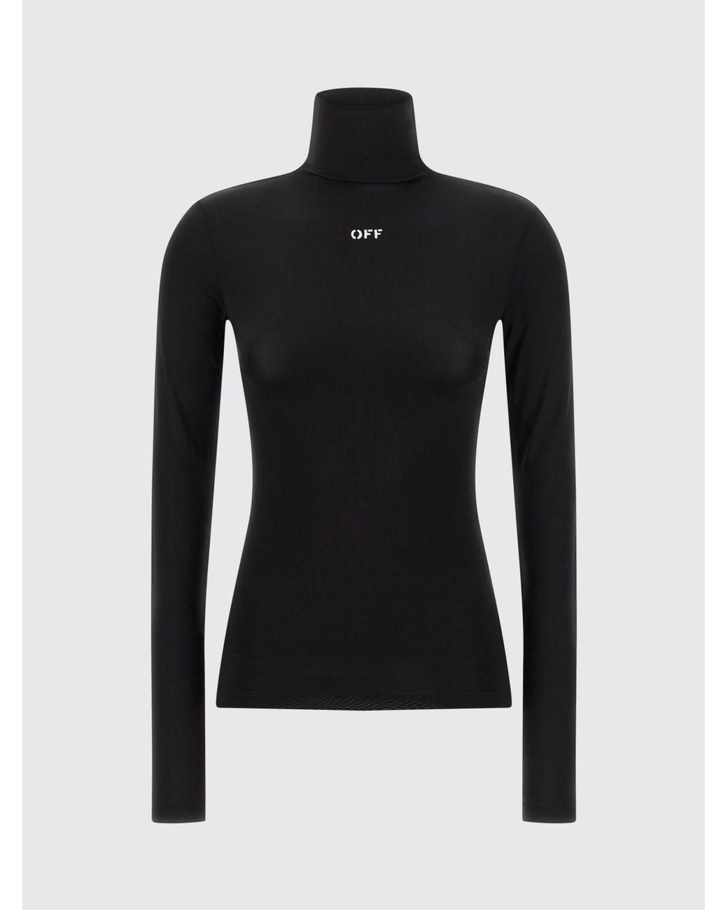 Off-White c/o Virgil Abloh Black Logo-Detail Slim-Fit Turtleneck Top