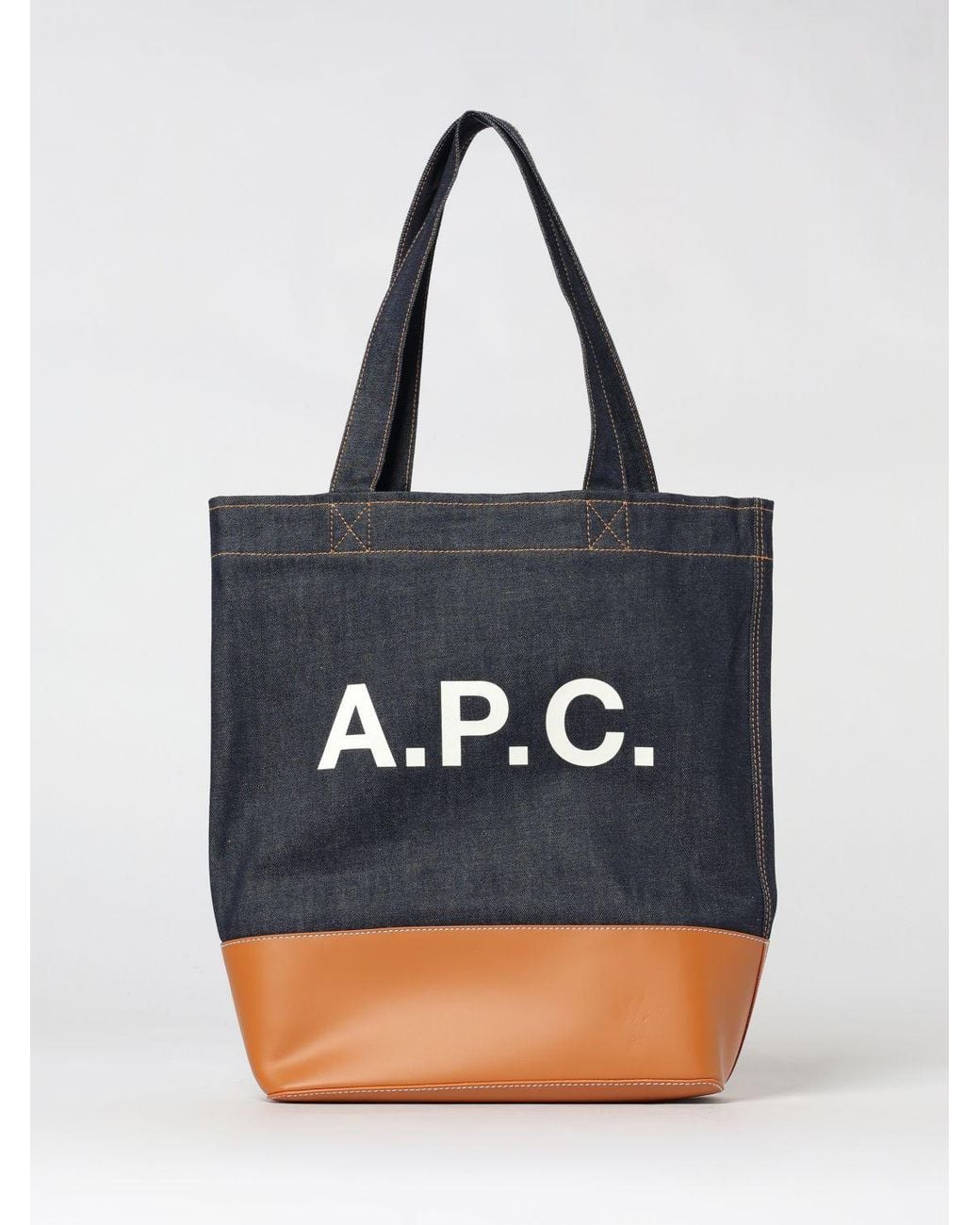 A.P.C. Blue Alex Tote Denim And Leather Shoulder Bag
