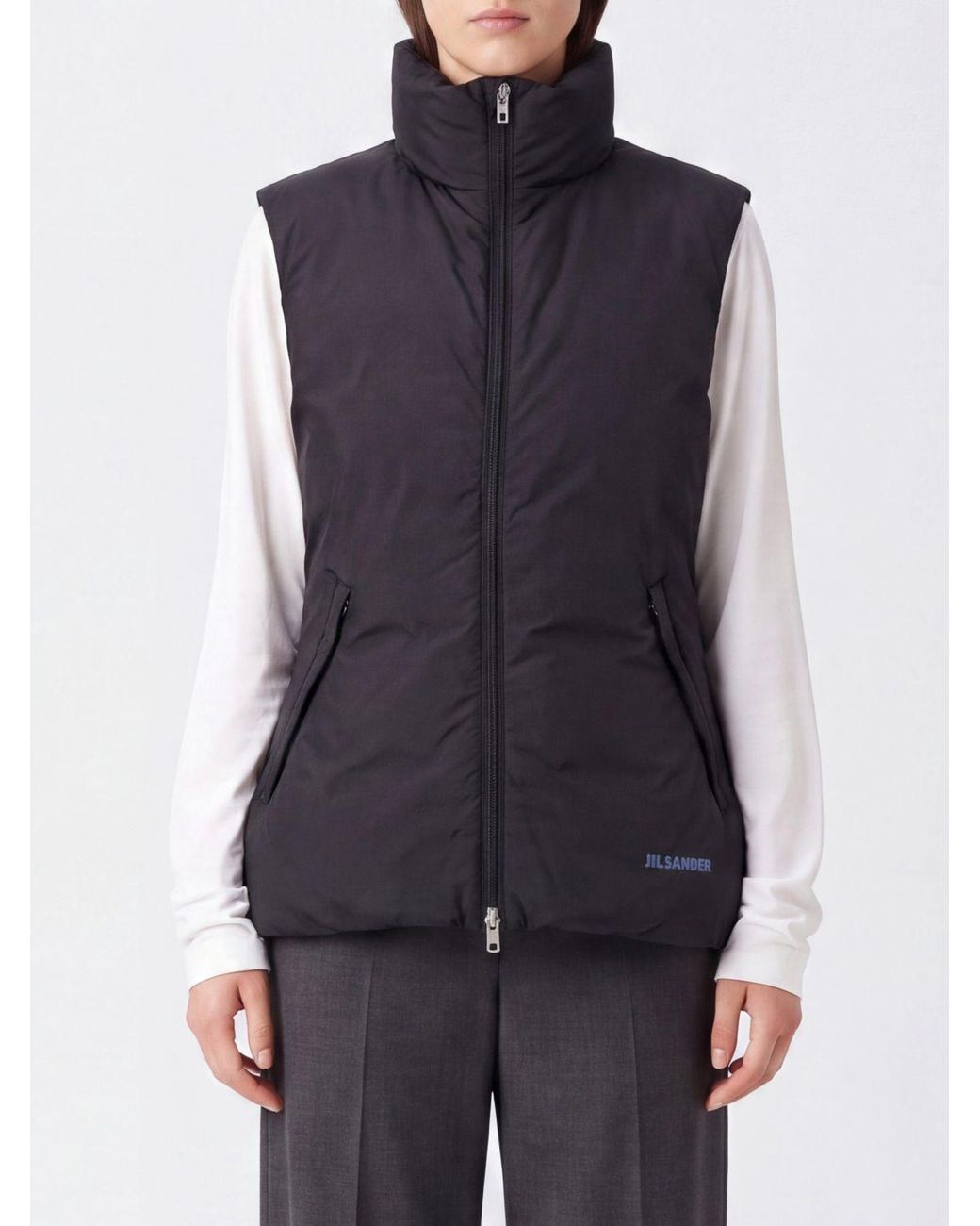 Jil Sander Blue Slim-Fit Padded Technical Nylon Gilet With High Neck