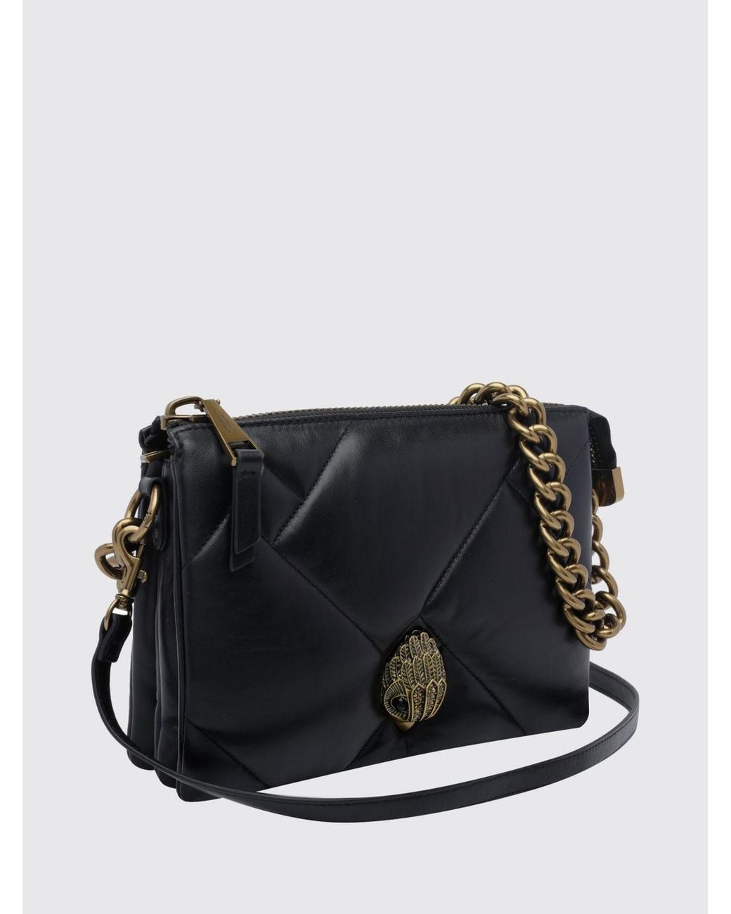 Kurt Geiger Black Kensington Matelassé Leather Crossbody Bag
