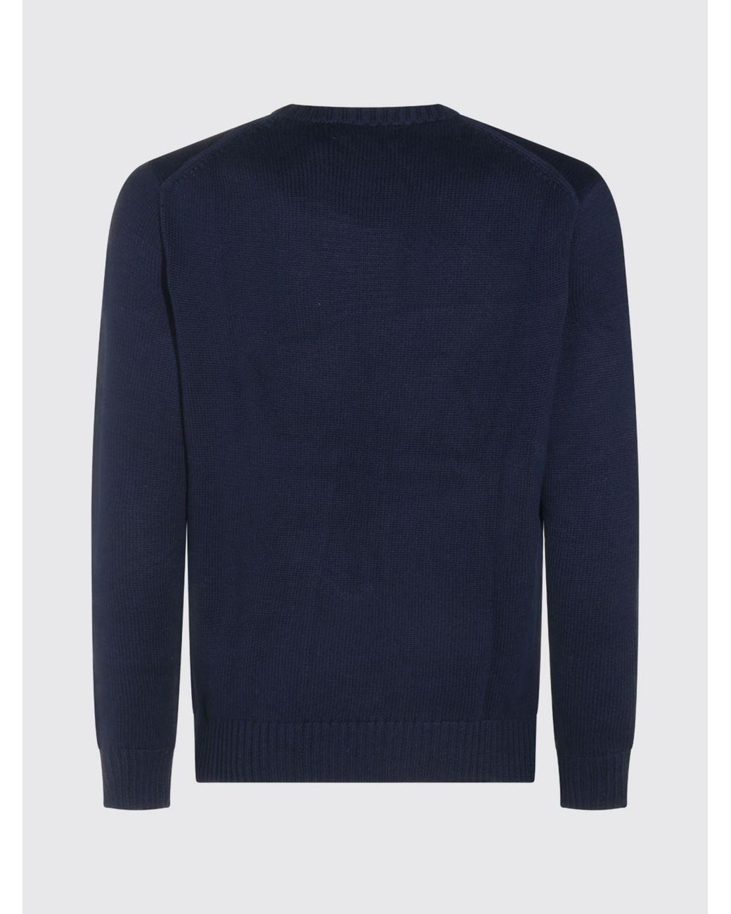 Polo Ralph Lauren Blue Cotton Crewneck Jumper With Iconic Embroidered Pony Logo for men