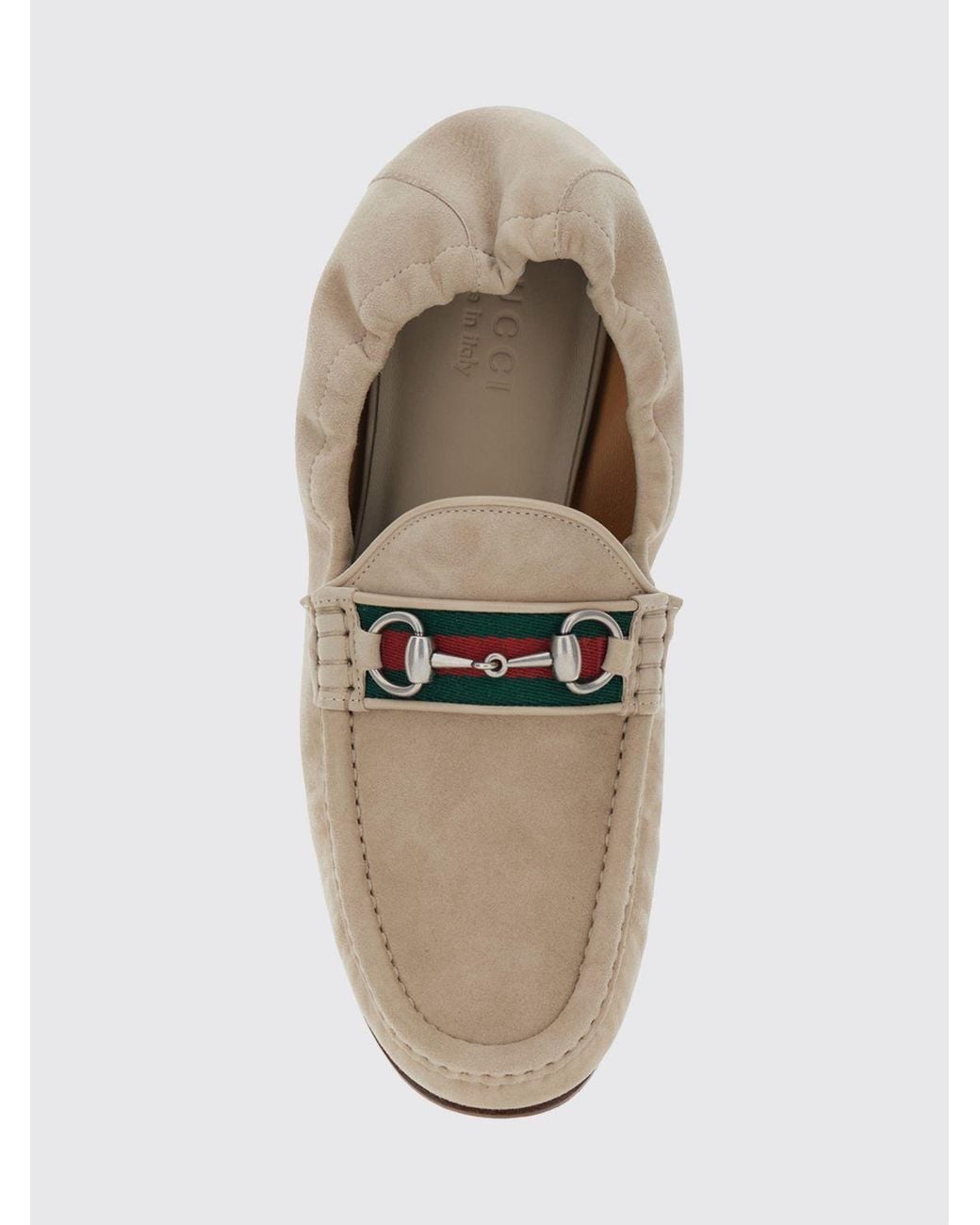 Gucci White Horsebit 1953 Suede Loafers for men