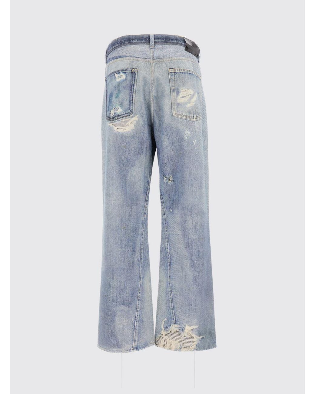Our Legacy Blue Wide-Leg Denim Jeans With Trompe-L'Œil Design for men
