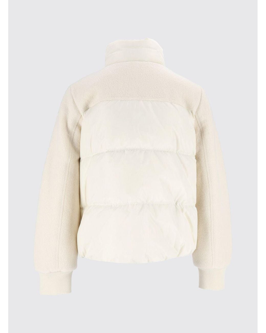 Parajumpers Natural Short Quilted Nylon Down Jacket With Funnel Neck And Zip