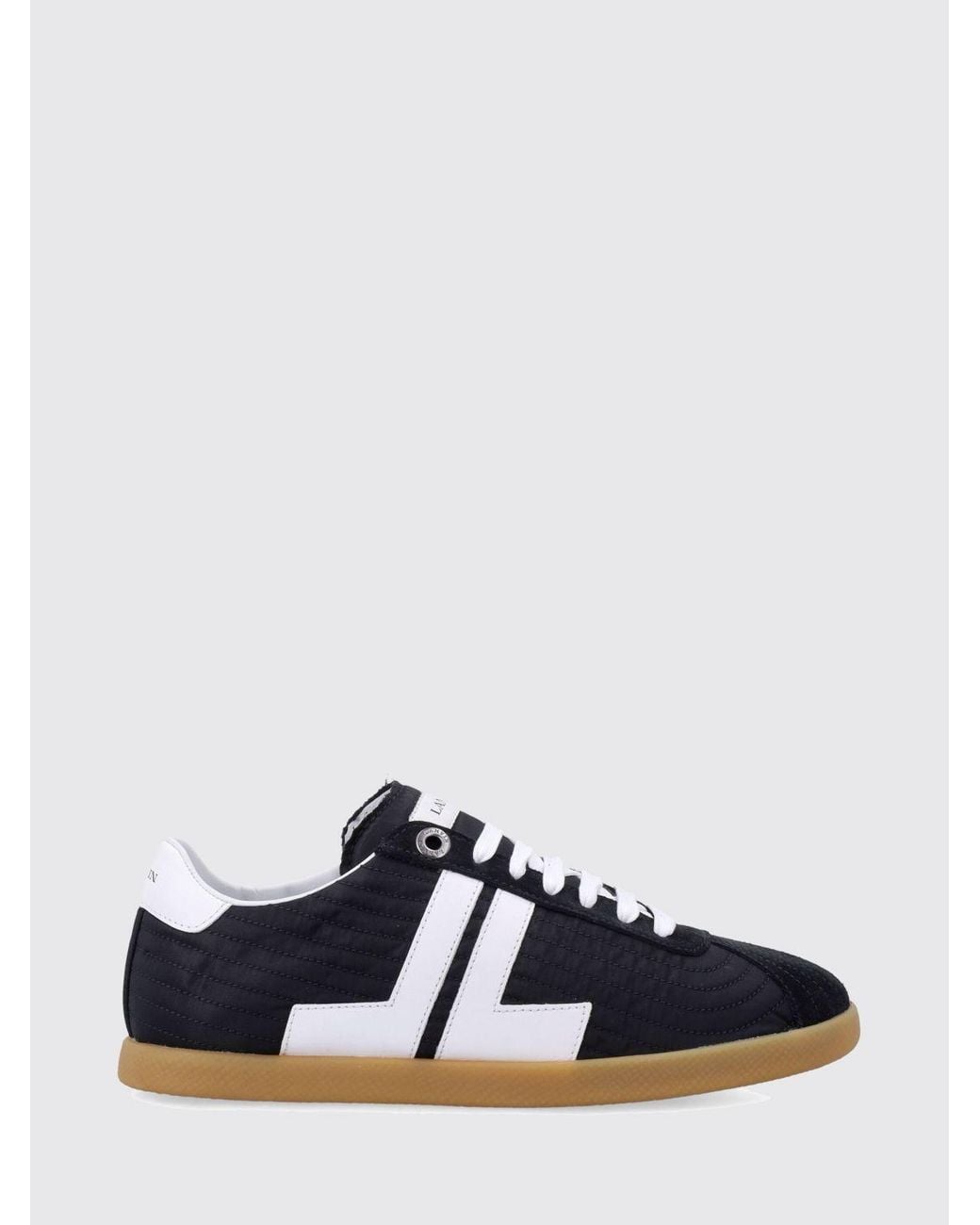 Lanvin White Glen Low-Top Quilted Nylon And Leather Sneakers With Contrast Logo