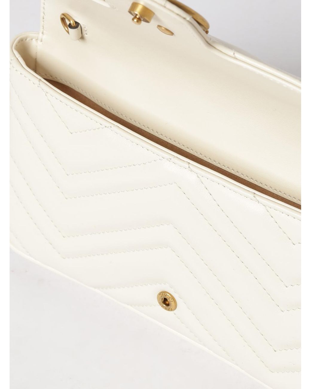 Mini Borsa A Spalla Gg Marmont di Gucci in Natural