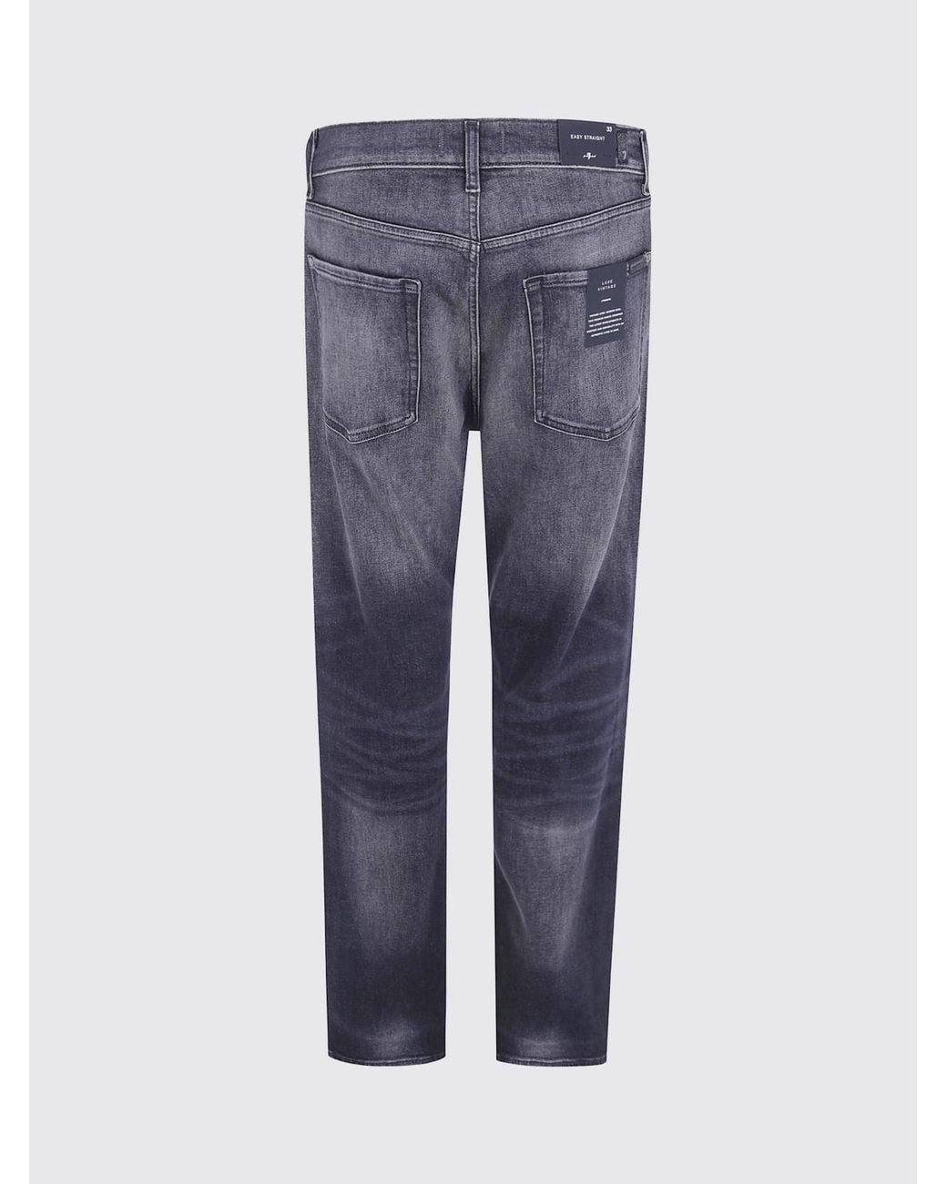 7 For All Mankind Blue Easy Straight Stretch Denim Straight-Leg Jeans for men