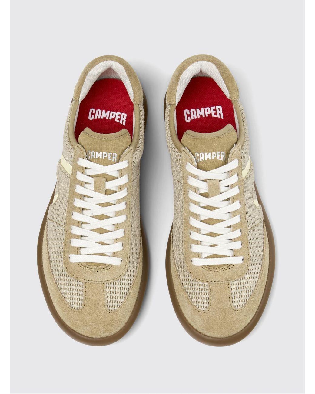 Camper White Pelotas Soller Suede And Lyocell Tencel Sneakers