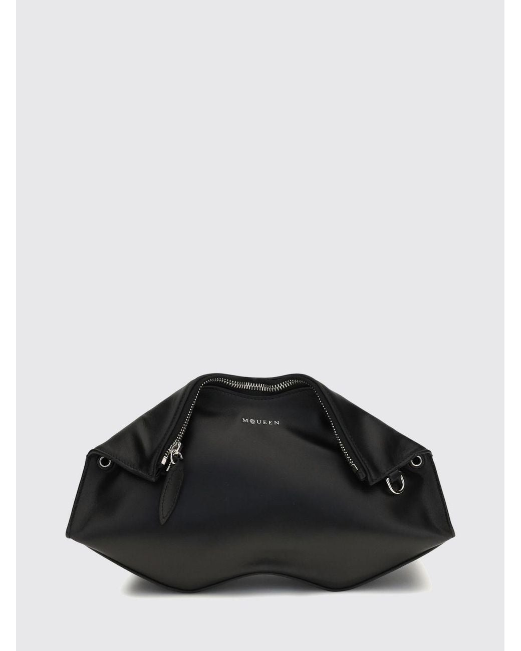 McQueen Black Manta Asymmetrical Clutch