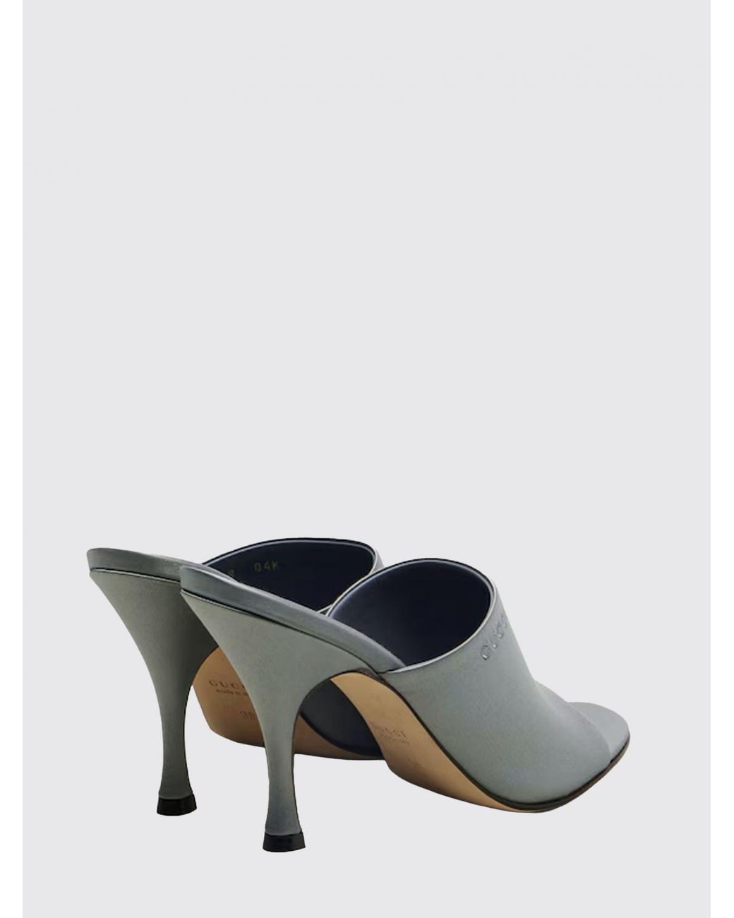 Gucci Gray Satin Mules