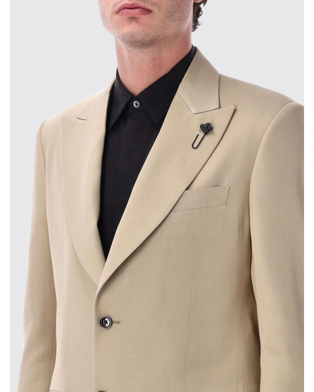 Lardini Natural Slim Fit Single-Breasted Blazer for men