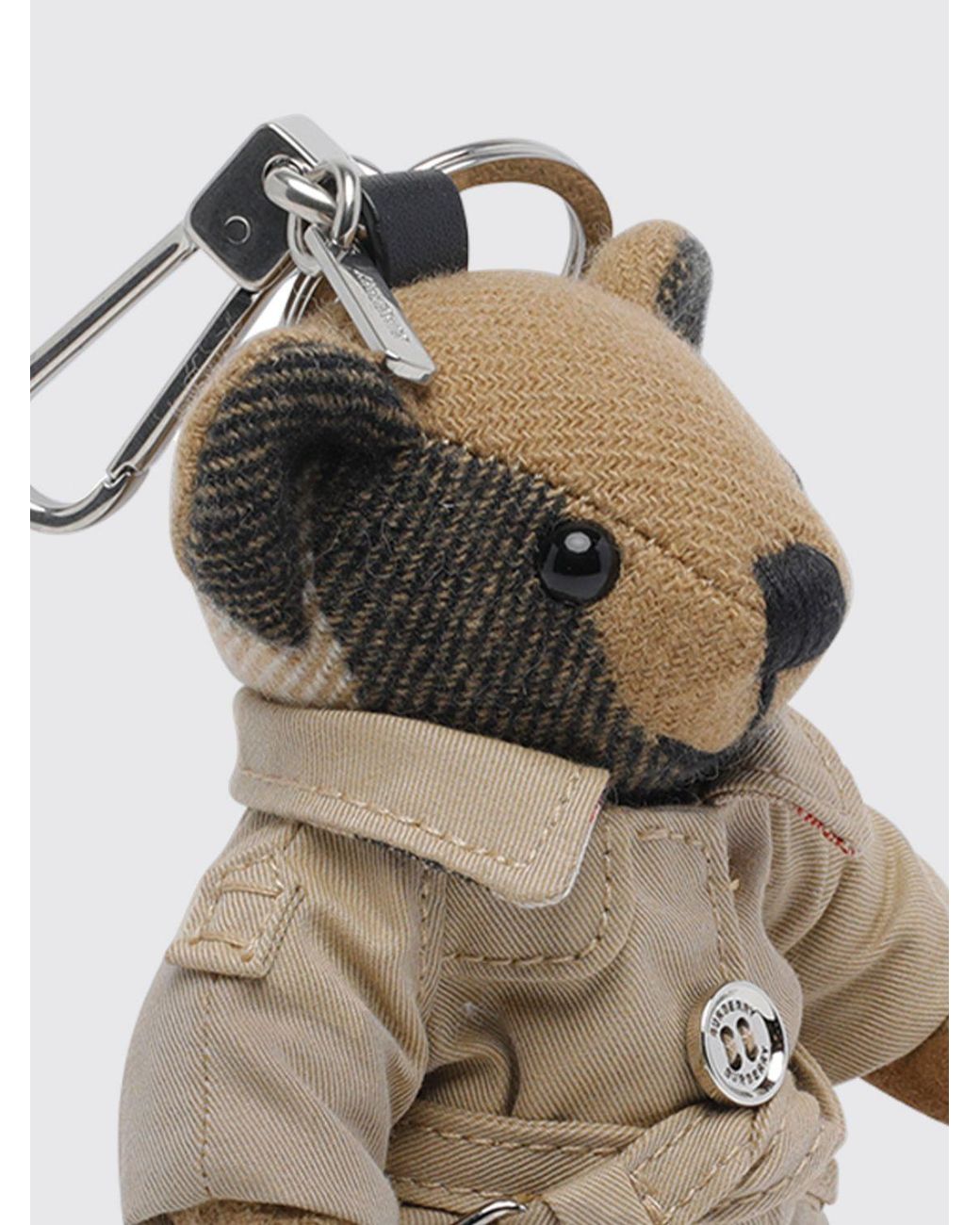 Burberry White Thomas Cashmere Keychain