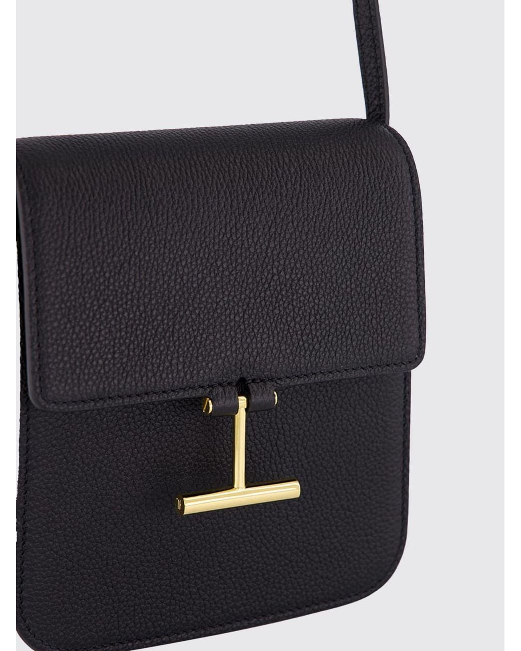 Tom Ford Black Tara Grained Leather Bag