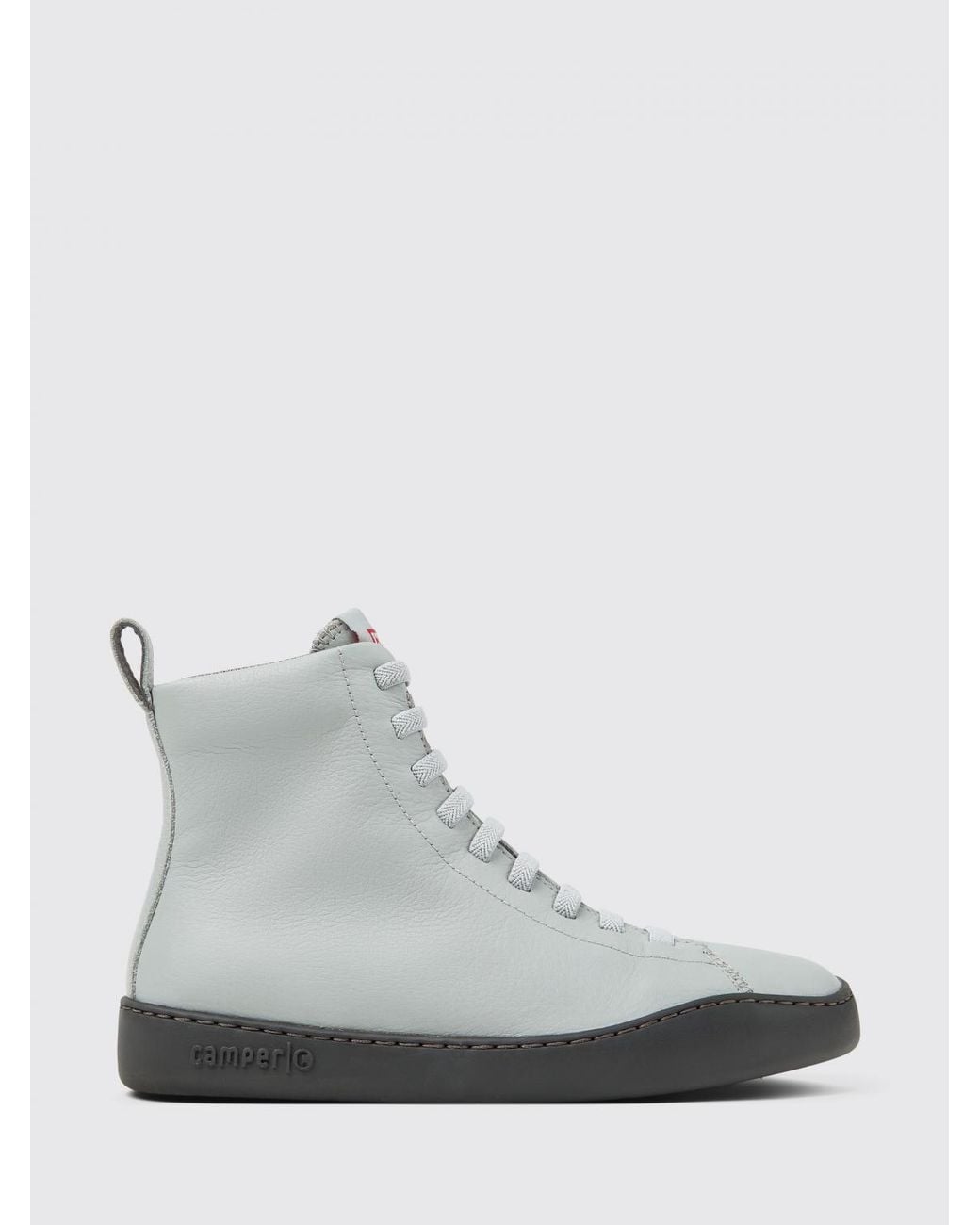 Camper White Peu Touring Grained Leather Ankle Boots