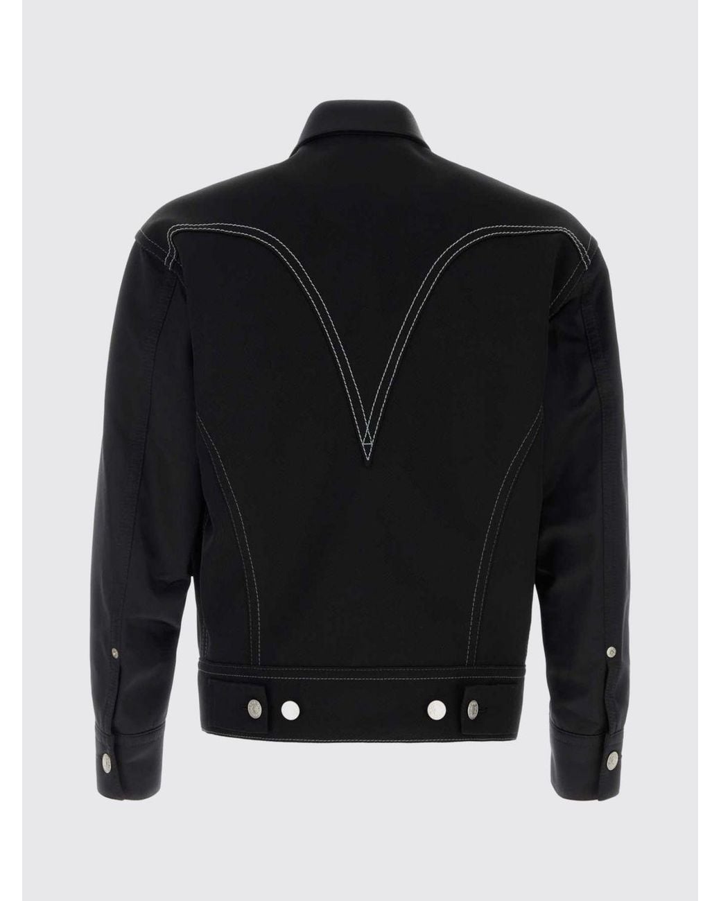 Junya Watanabe Black Pure Wool Shirt Jacket With Contrast Stitching for men