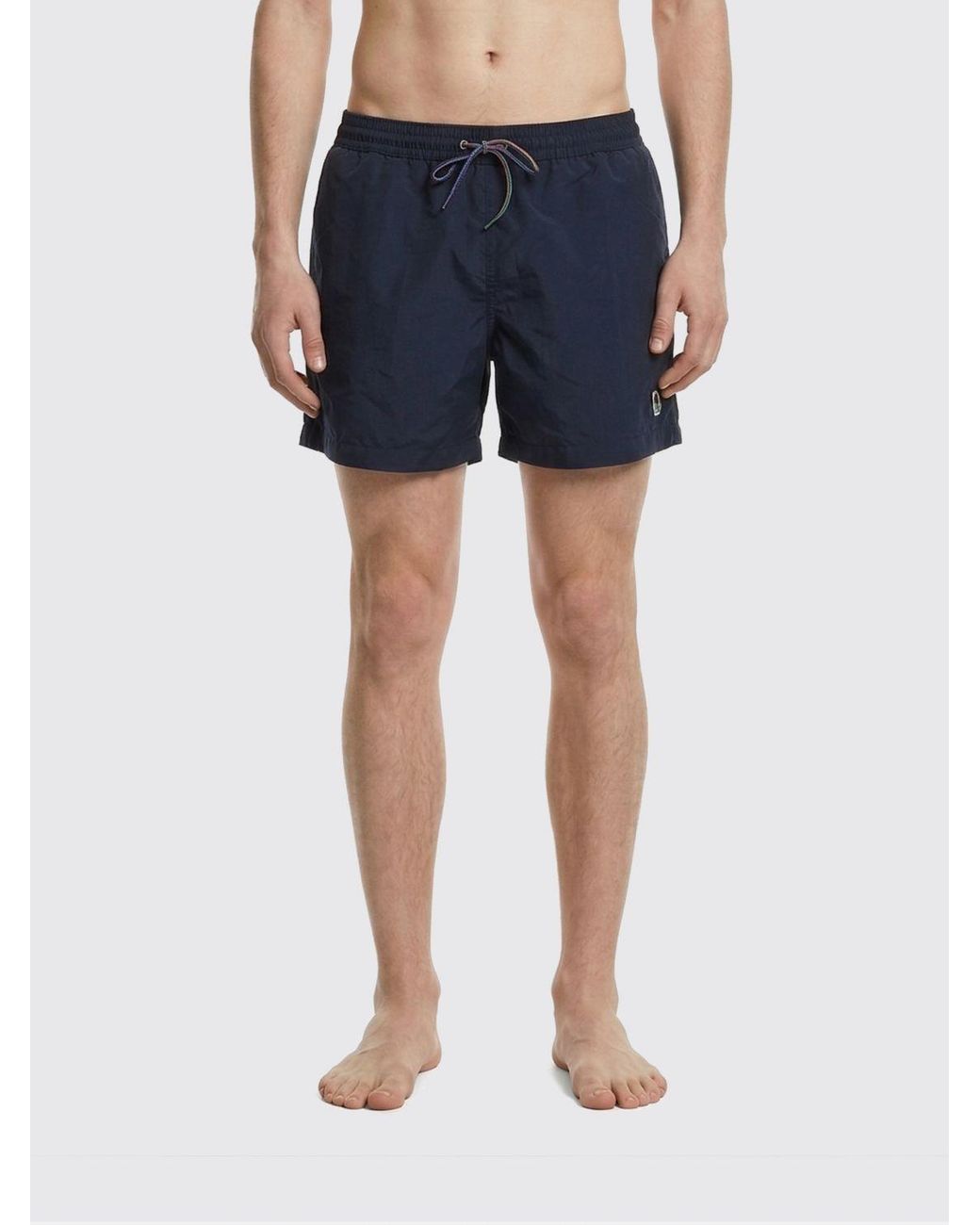 Paul Smith Blue Polyester Swimsuit With Drawstring for men