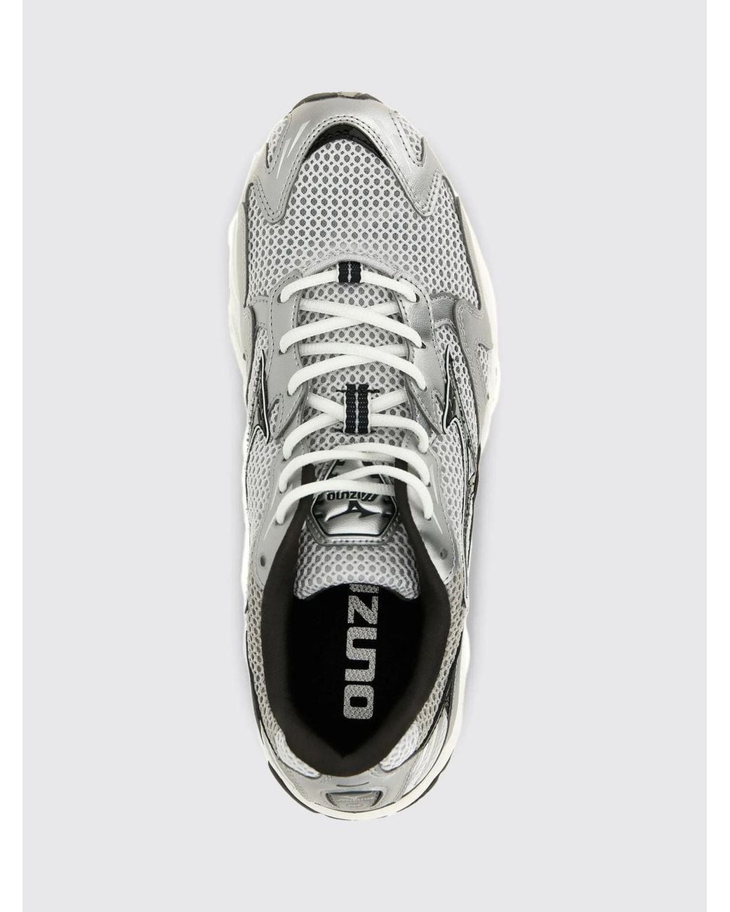 Mizuno White Wave Rider 10 Mesh Trainers With Laminated Inserts And Logo for men