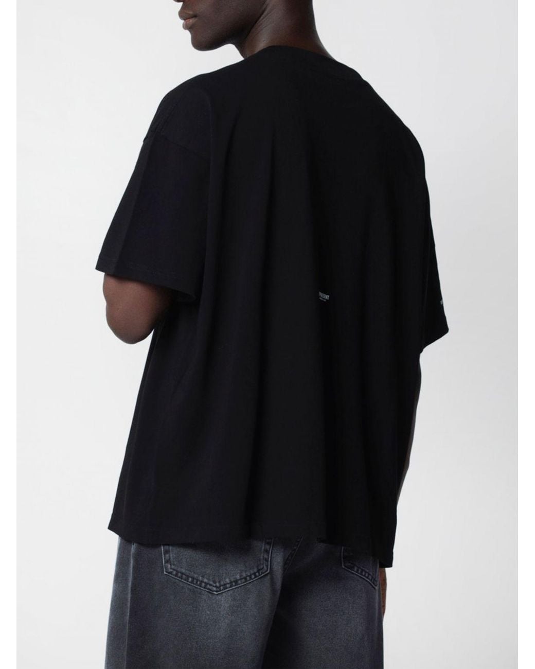Represent Black Relaxed Fit Cotton T-Shirt With Contrast Logo for men