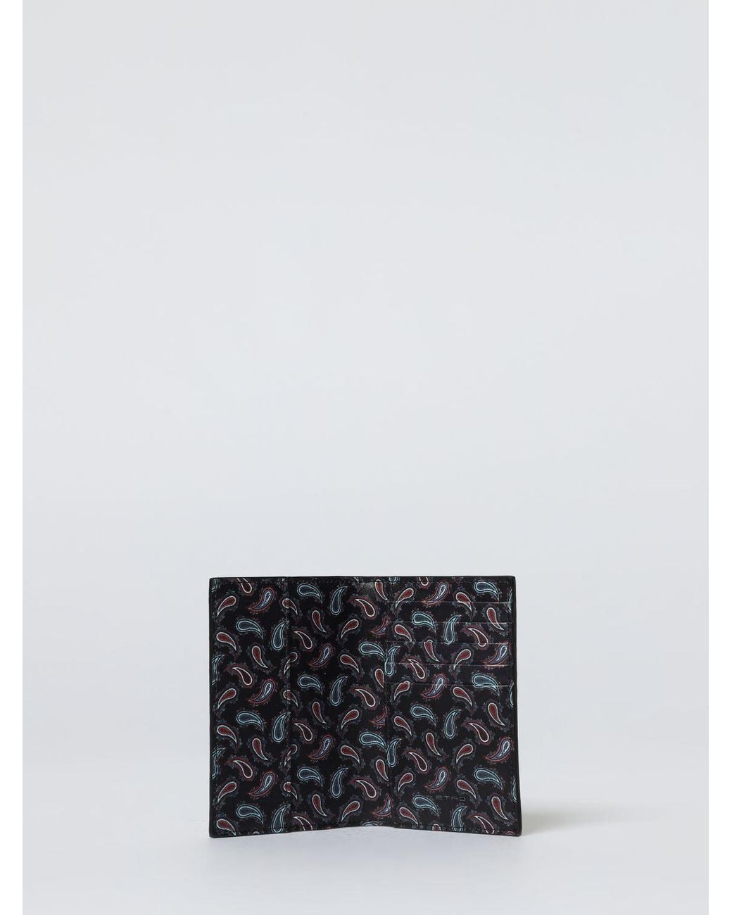 Etro White Paisley Print Coated Cotton Document Holder for men