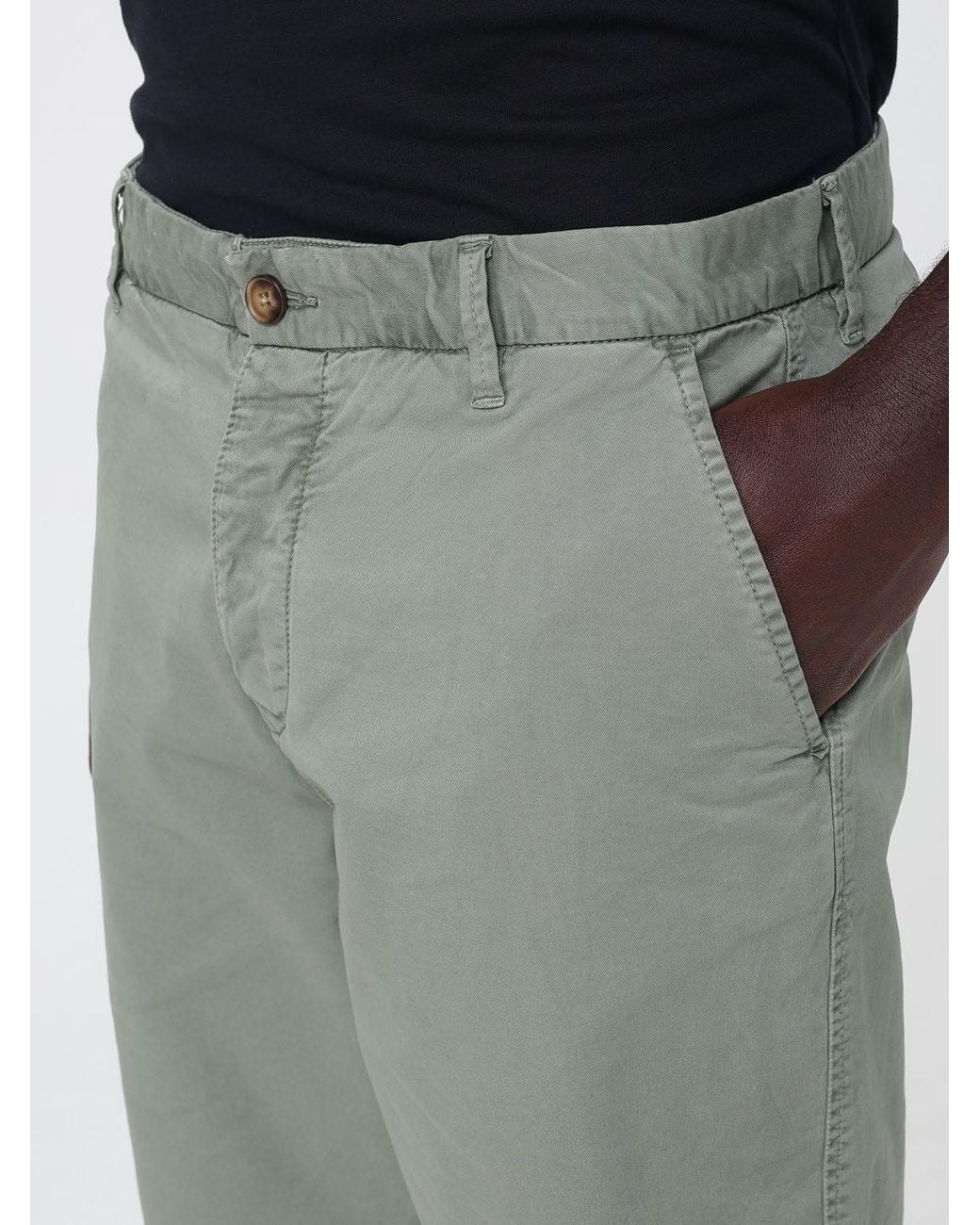 Blauer Gray Stretch Cotton Chino Shorts for men