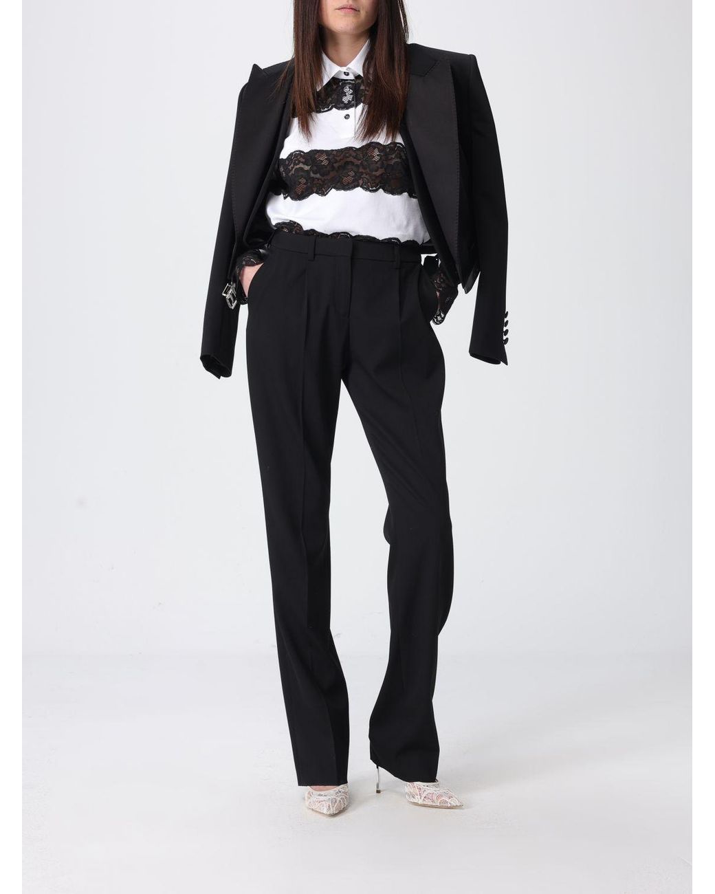 Dolce & Gabbana Black Dolce &Amp Gabbana Crop Tuxedo Blazer