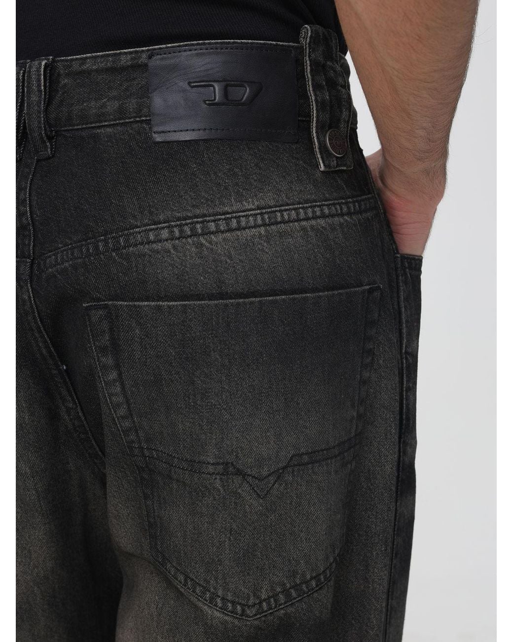 DIESEL Black 1982 D-Hakou High-Waisted Wide-Leg Jeans for men