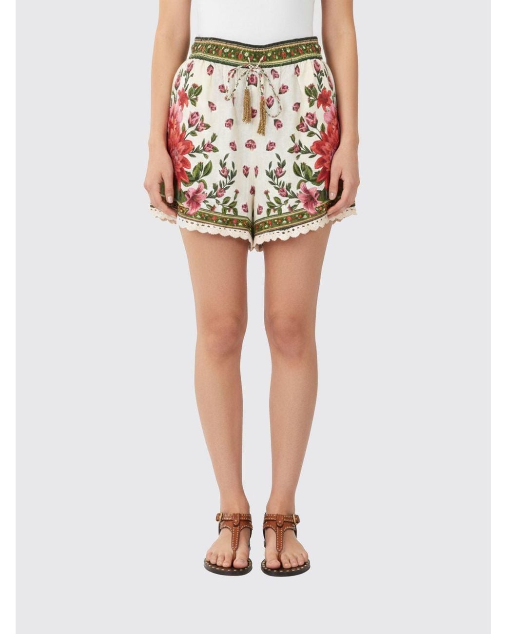 Farm Rio Black Floral Linen Shorts