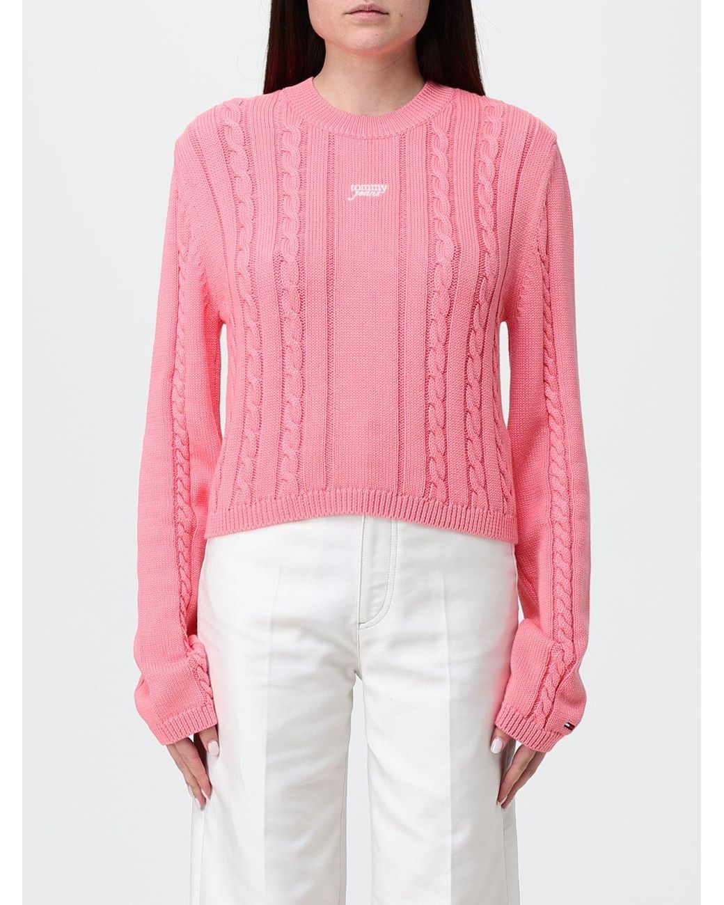 Tommy Hilfiger Red Cotton Knit Top With Logo