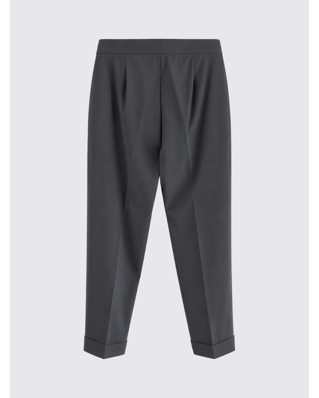 Herno Gray Skinny Crêpe Trousers With Mid-Rise Waist And Slash Pockets