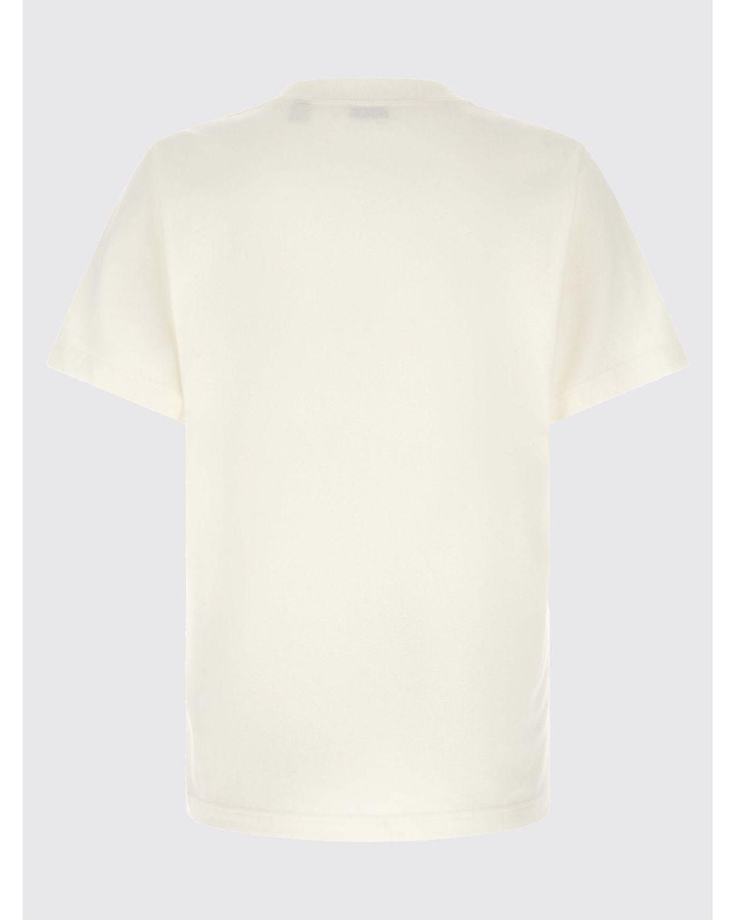Burberry White Cotton T-Shirt With Front Logo And Tartan Pattern Details for men