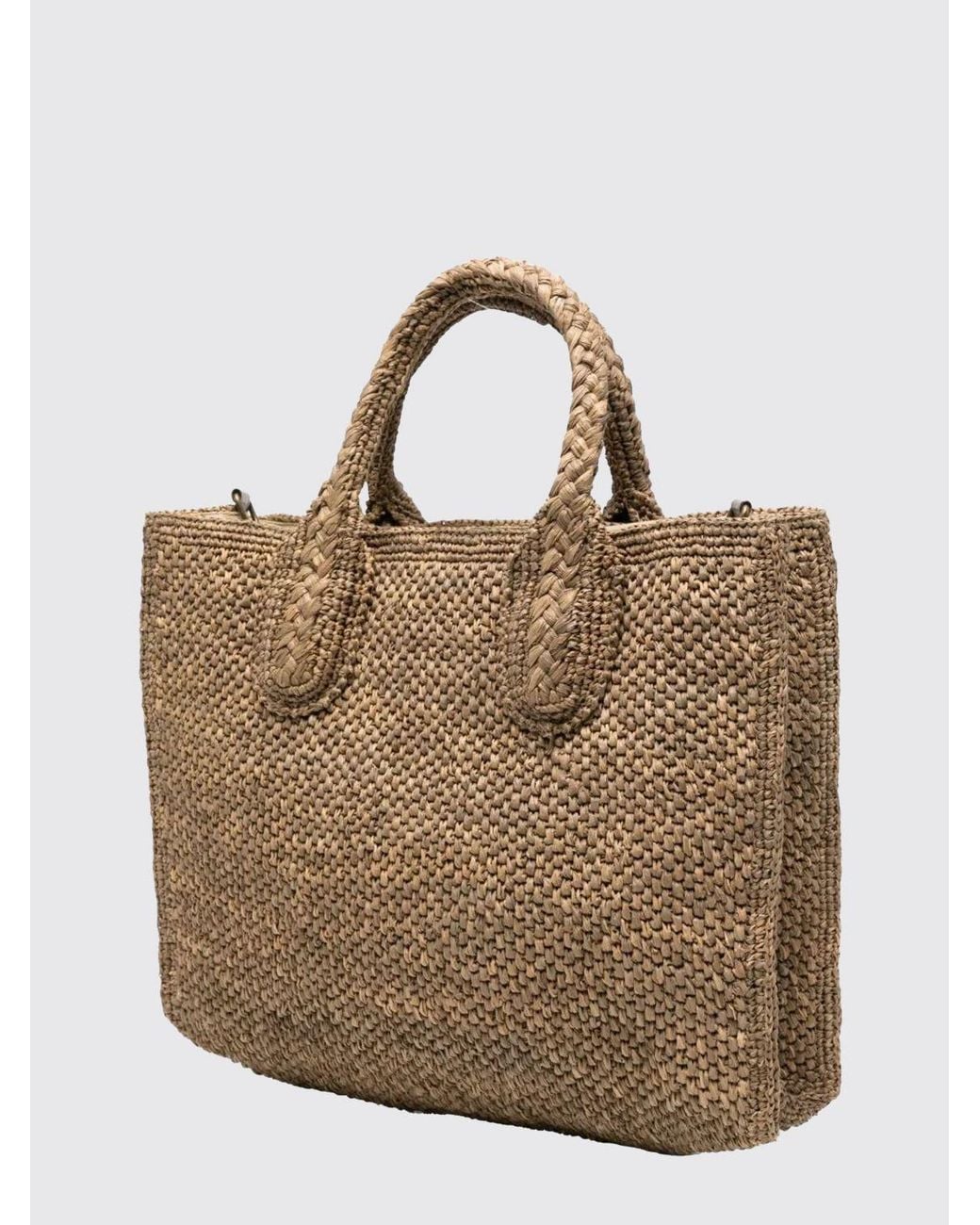 IBELIV Brown Rary Raffia Bag