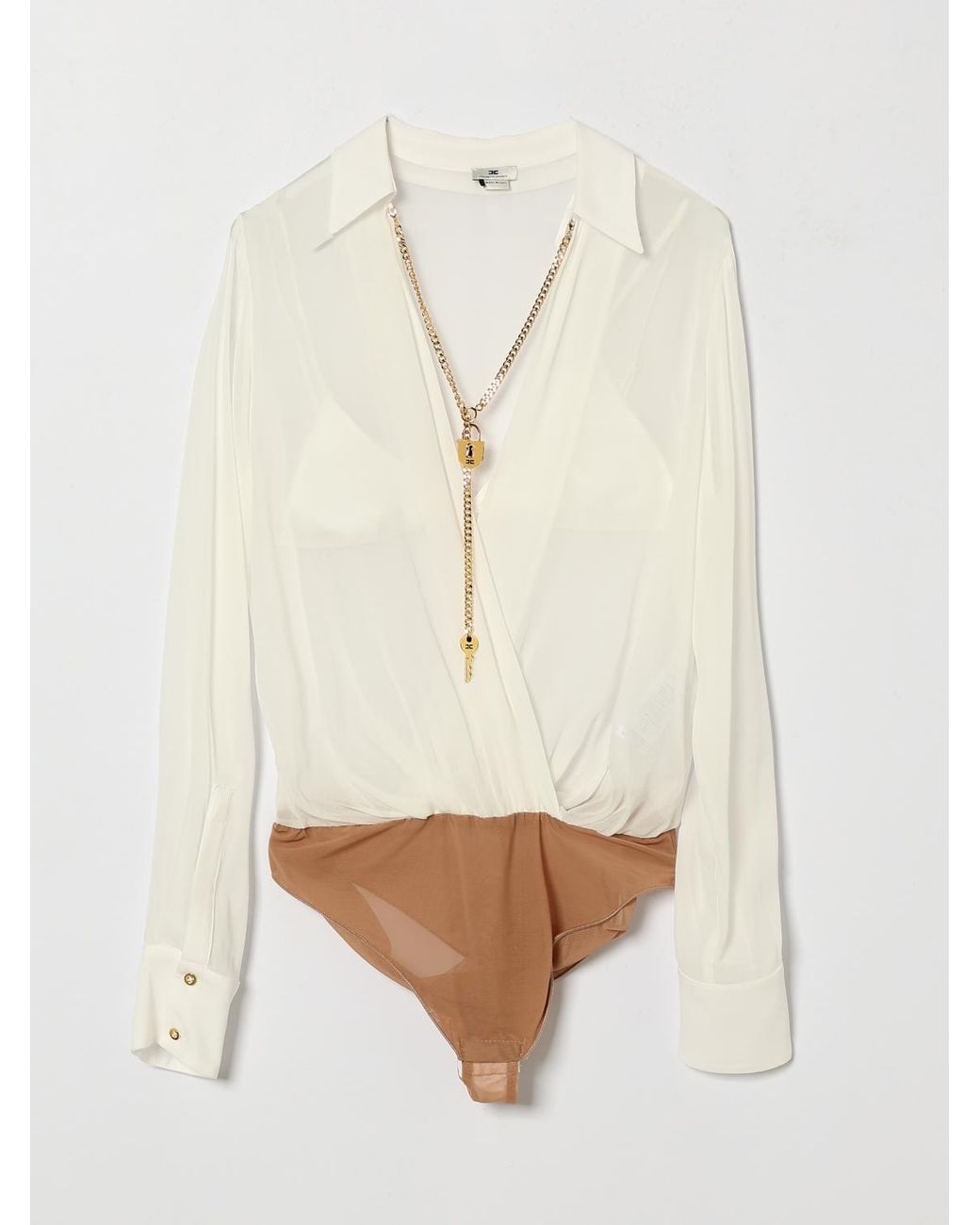 Elisabetta Franchi White Bodysuit Shirt