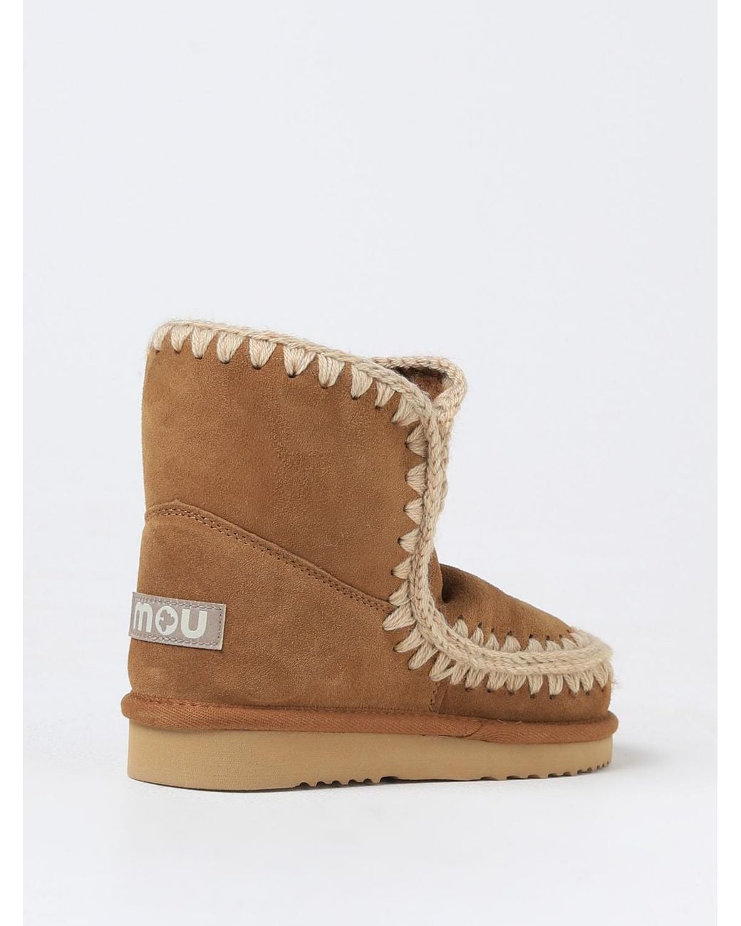Mou Brown Flat Ankle Boots