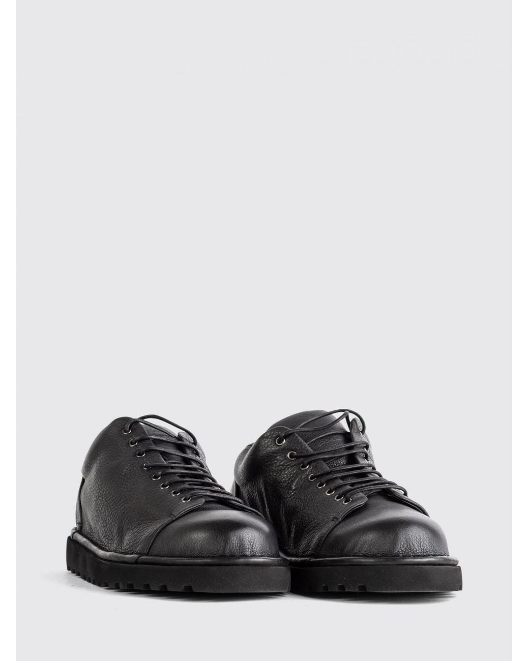 Marsèll Black Pallottola Tumbled Leather Derby Shoes With Notched Sole for men