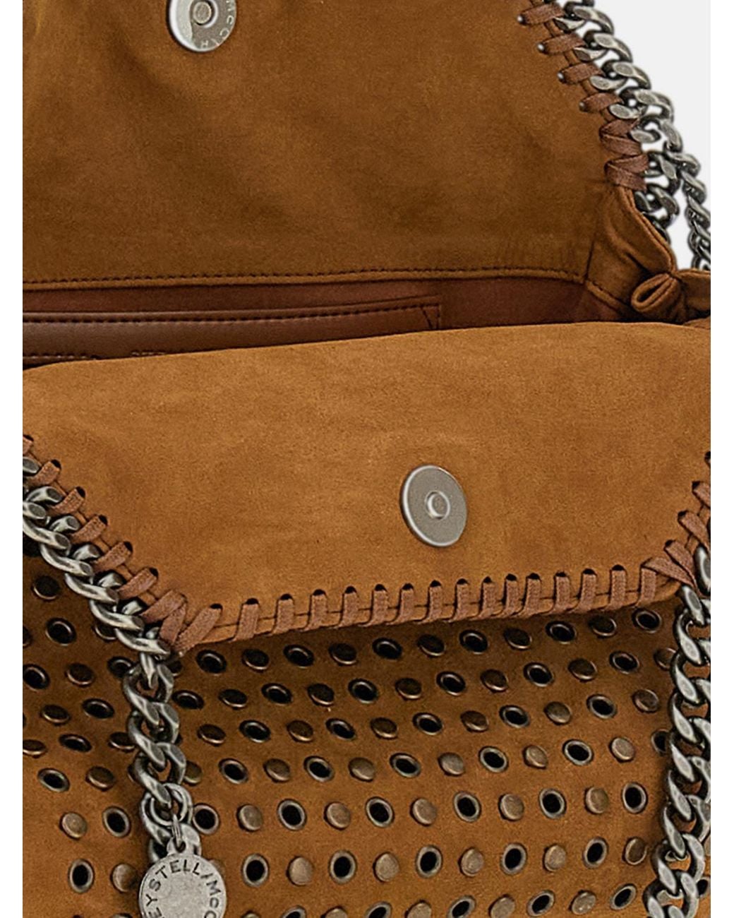 Stella McCartney Brown Falabella Small Alter Mat Handbag With Chain Trims