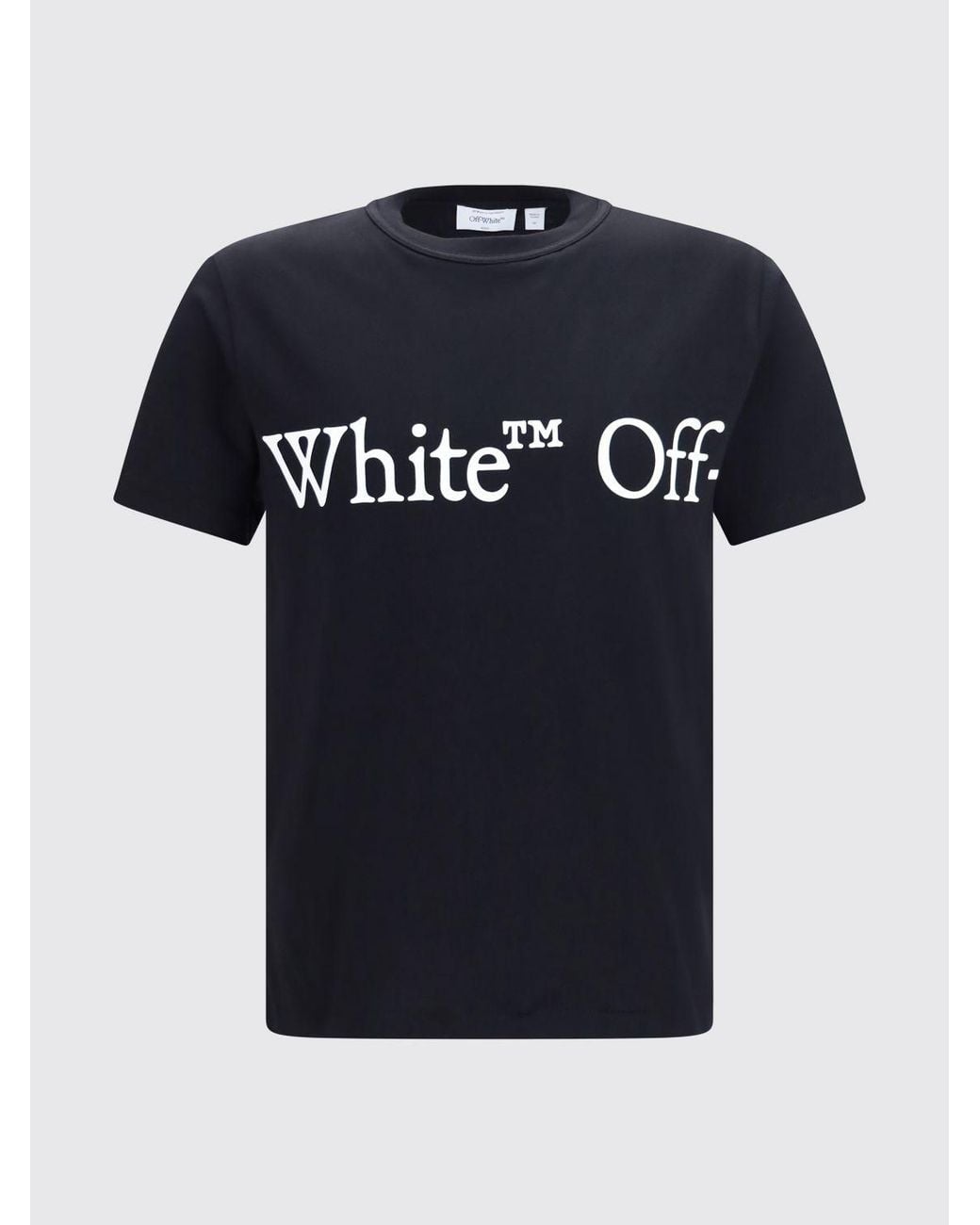 Off-White c/o Virgil Abloh Black Cotton T-Shirt With Contrasting Logo Print for men