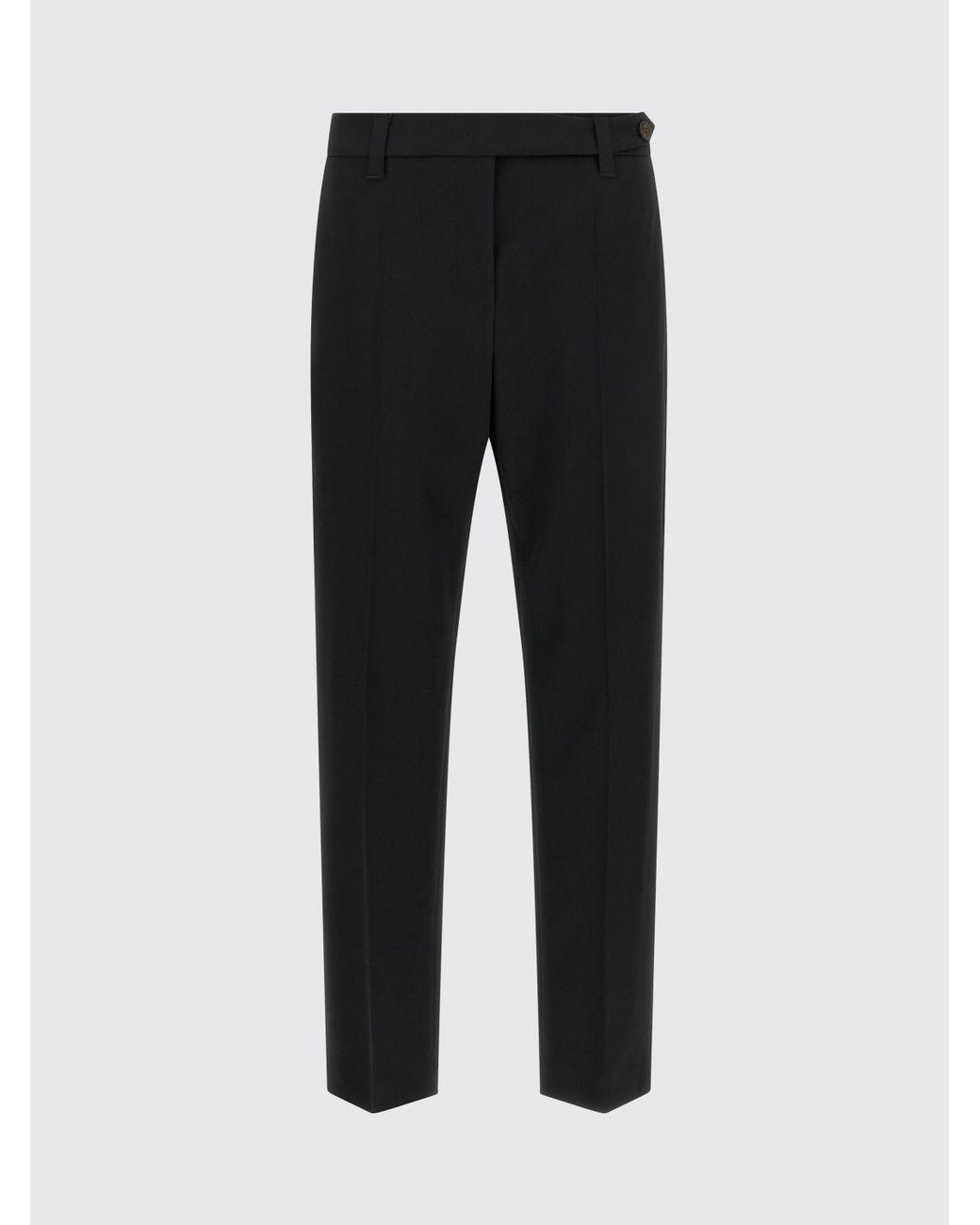 Brunello Cucinelli Black Slim Fit Stretch-Virgin Wool Trousers With Monili Embroidery